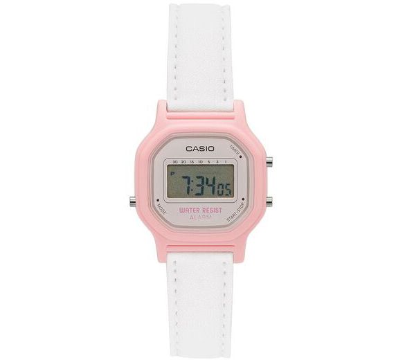 Casio Women's White and Pink Digital Watch - QVC.com