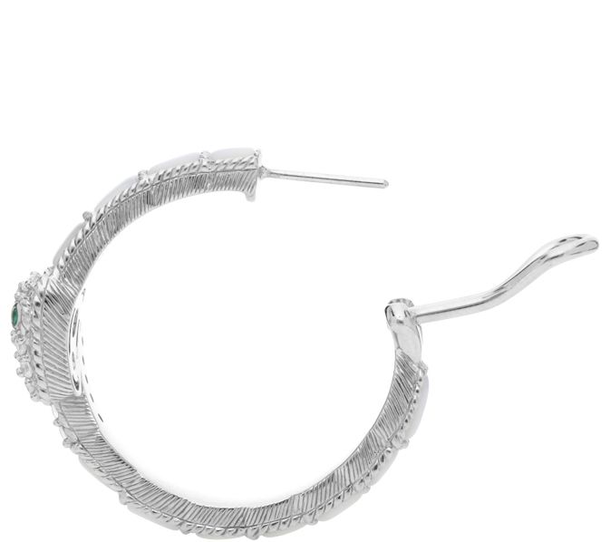 Judith Ripka Sterling Gemstone Snake Hoop Earrings - QVC.com