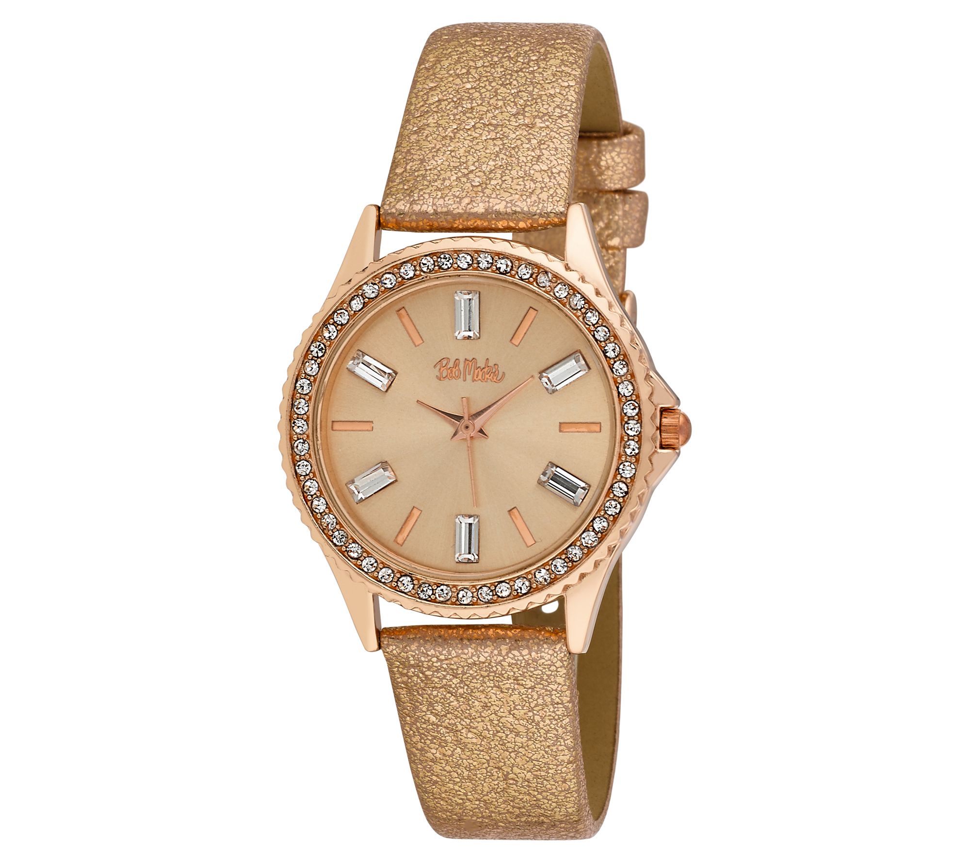 Bob Mackie Women's Crystal Silicone Strap Watch