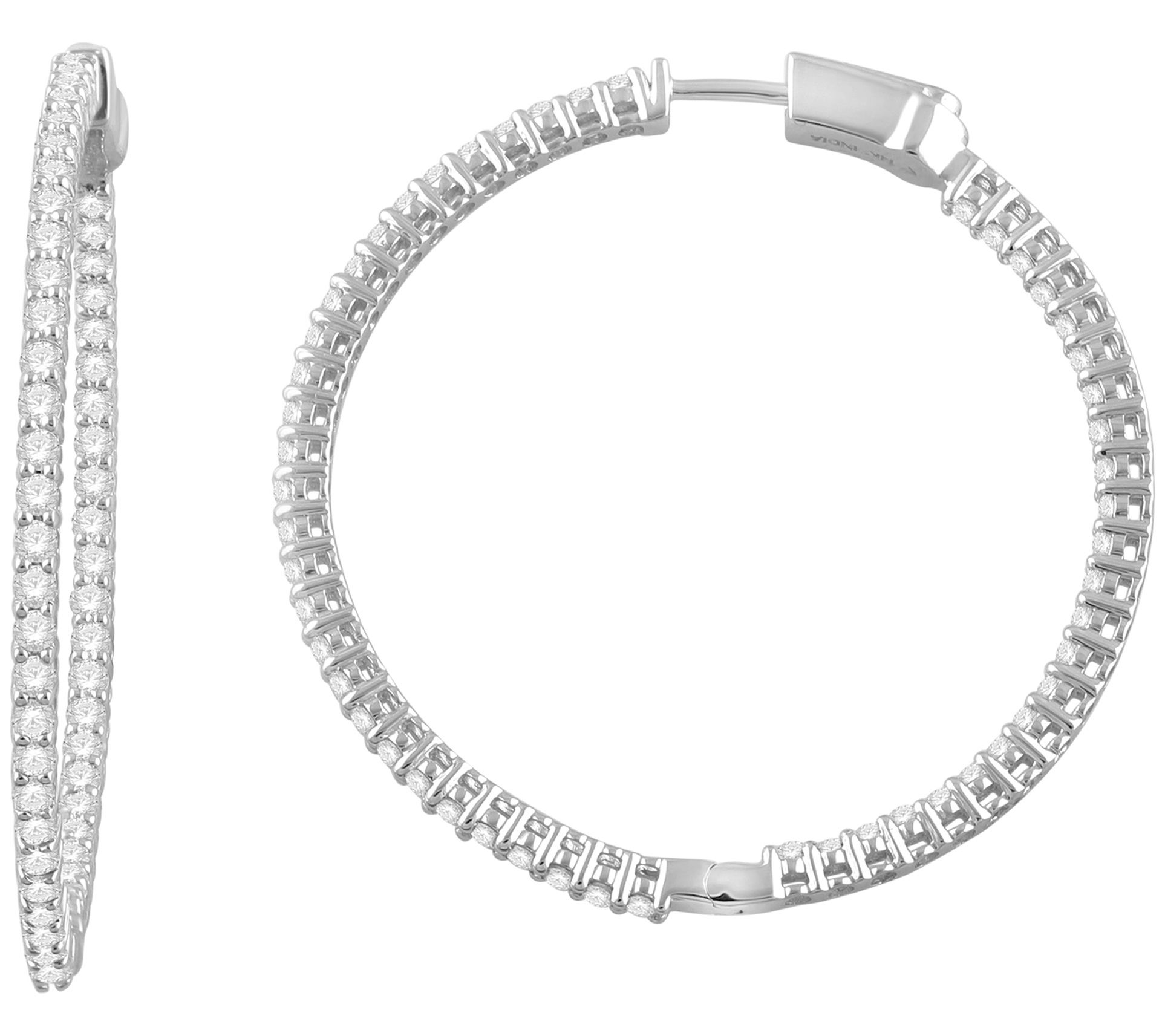 Affinity 3.00 cttw Round Diamond Hoop Earrings, 14K Gold