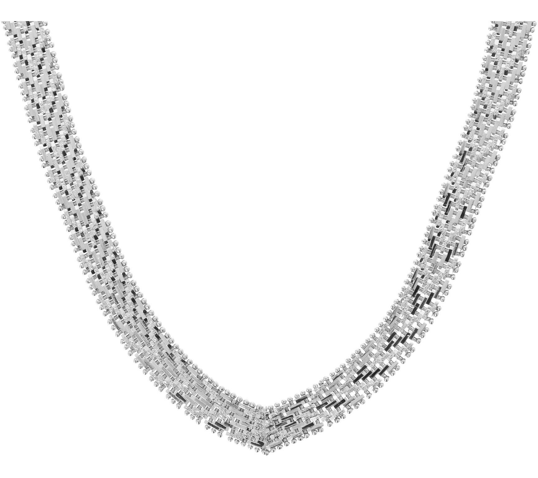 Sterling Silver 17 In. Riccio V-shaped Necklace, Silver Necklaces &  Pendants, Jewelry & Watches