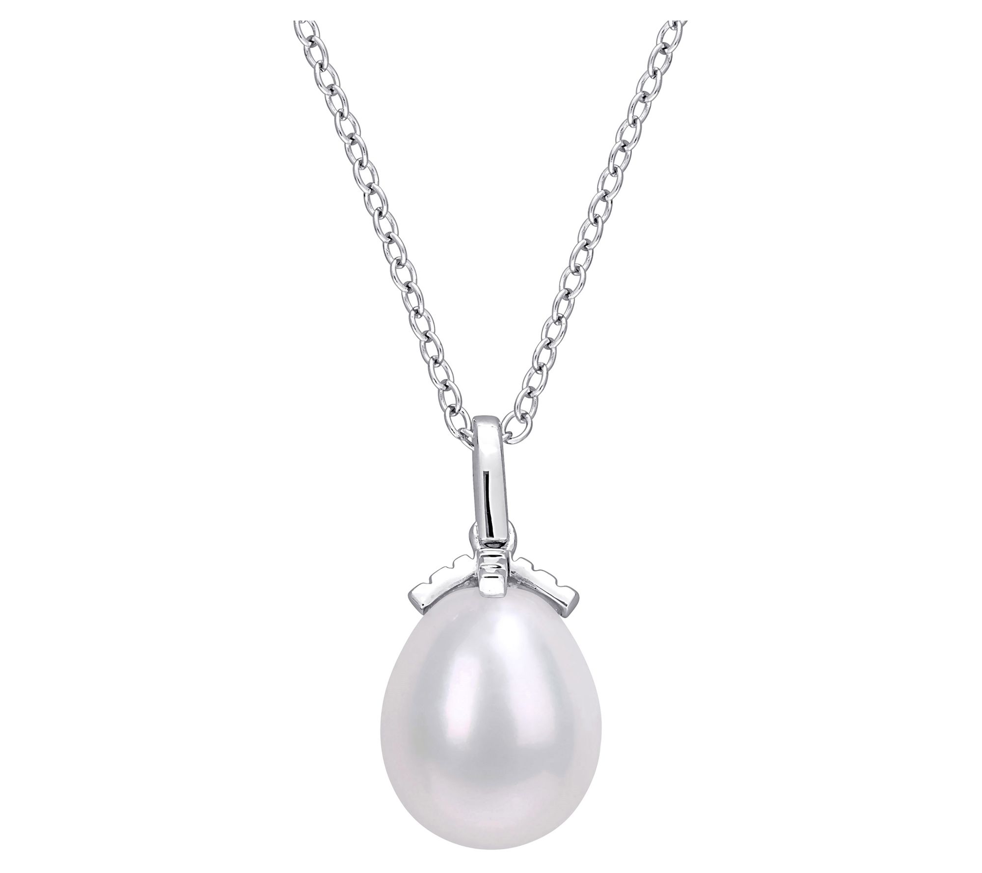 Affinity Cultured Pearl Drop Pendant w/ Chain,terling