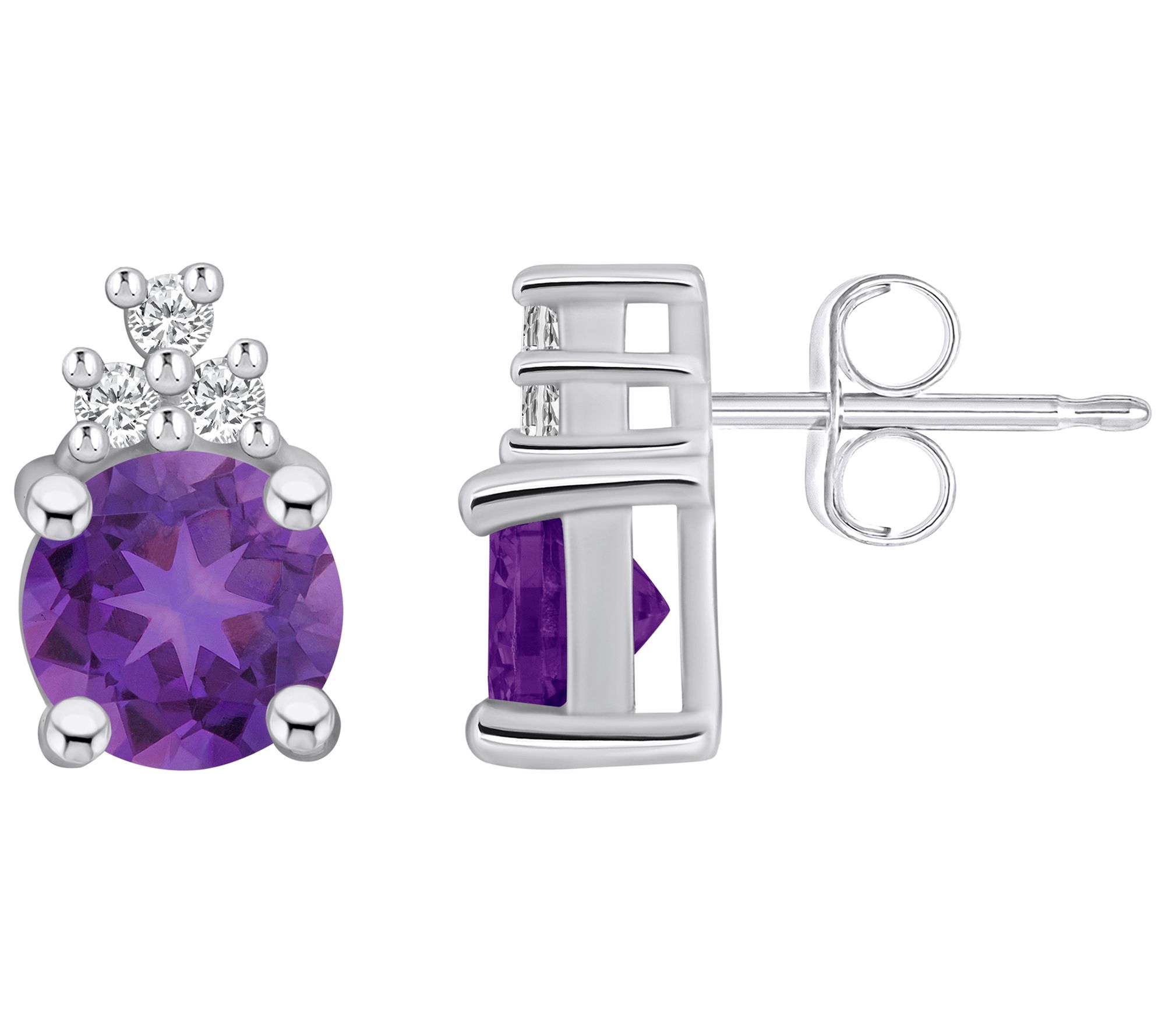 Affinity Gems Round Gemstone & Diamond Earrings, 14K