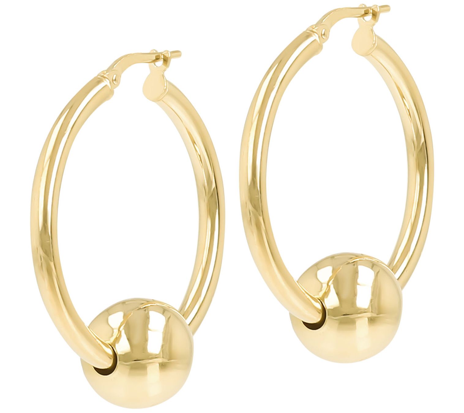 Louis Dell'Olio Sterling Orbit Sliding Bead Hoop Earrings