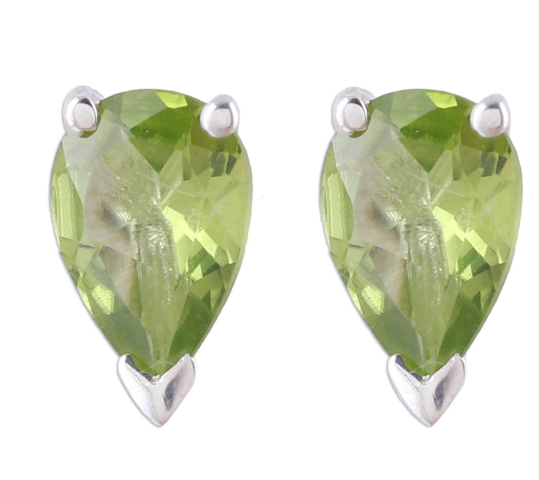 Novica Artisan Crafted Sterling Silver Peridot Stud Earrings