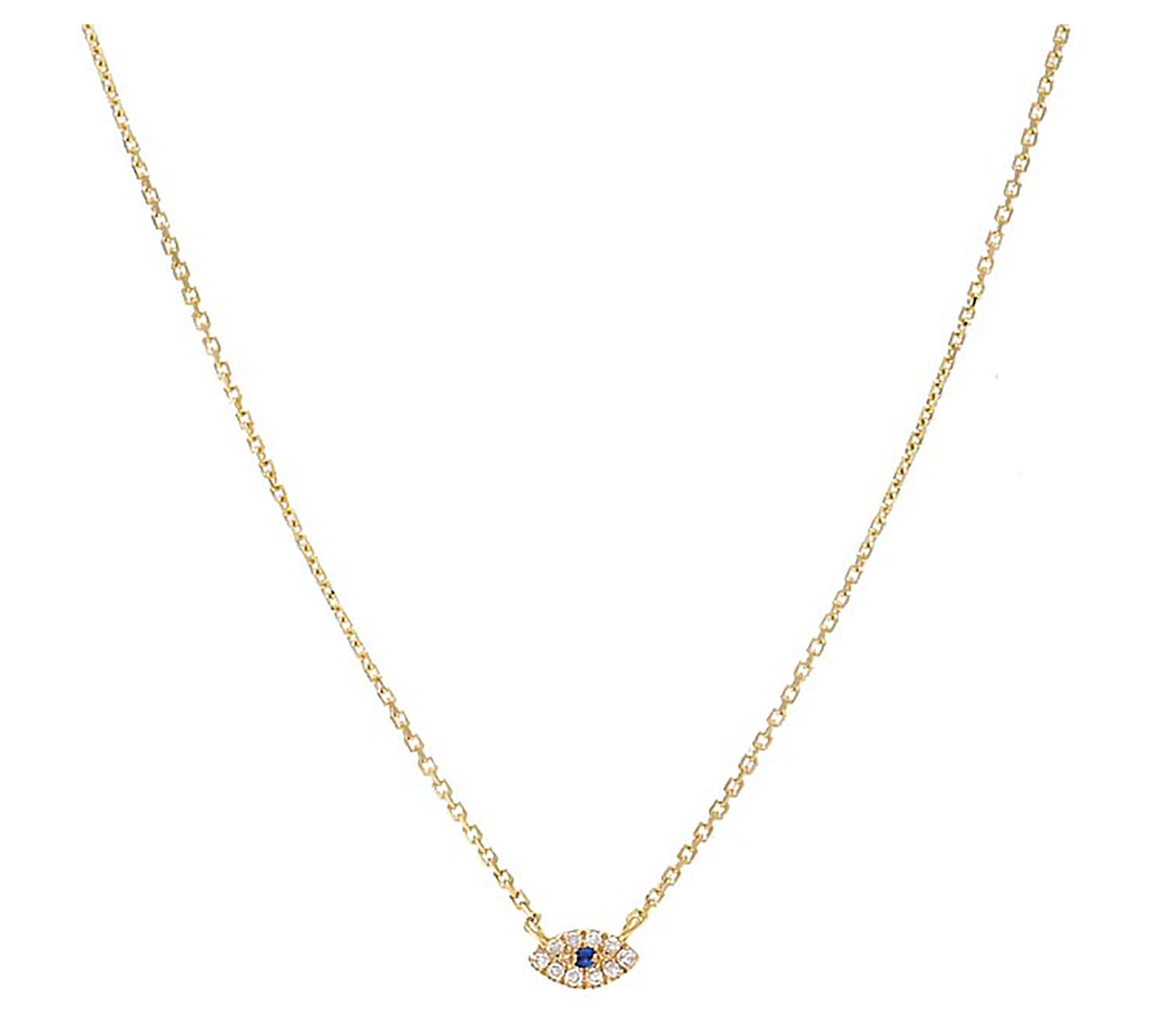 By Adina Eden 14K Gold Diamond & Sapphire EvilEye Necklace