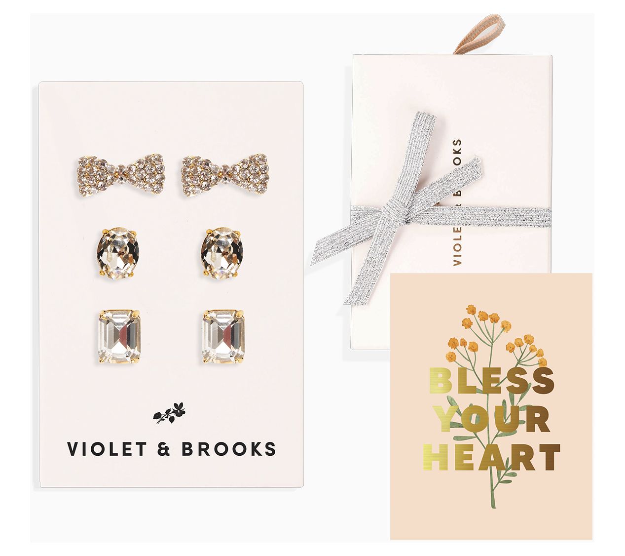 Violet & Brooks Bow Boxed Post Earring Trio