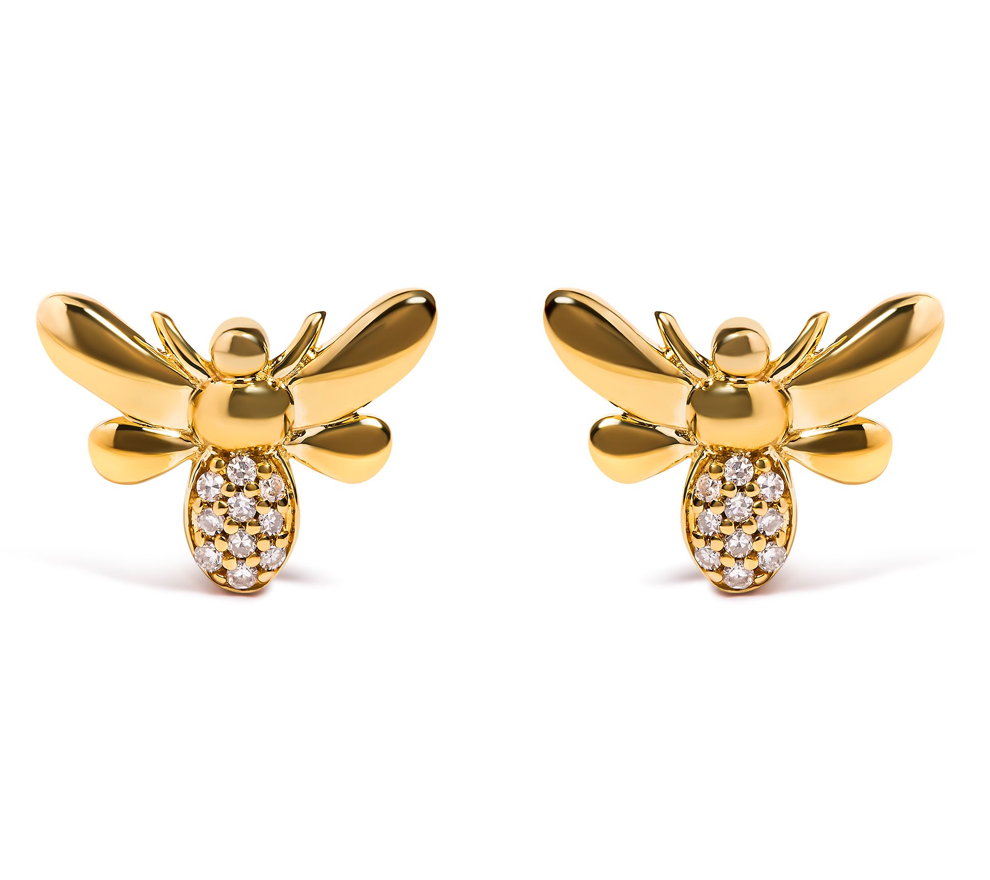 Haus of Brilliance Diamond Accent Bumble Bee Earrings, 10K