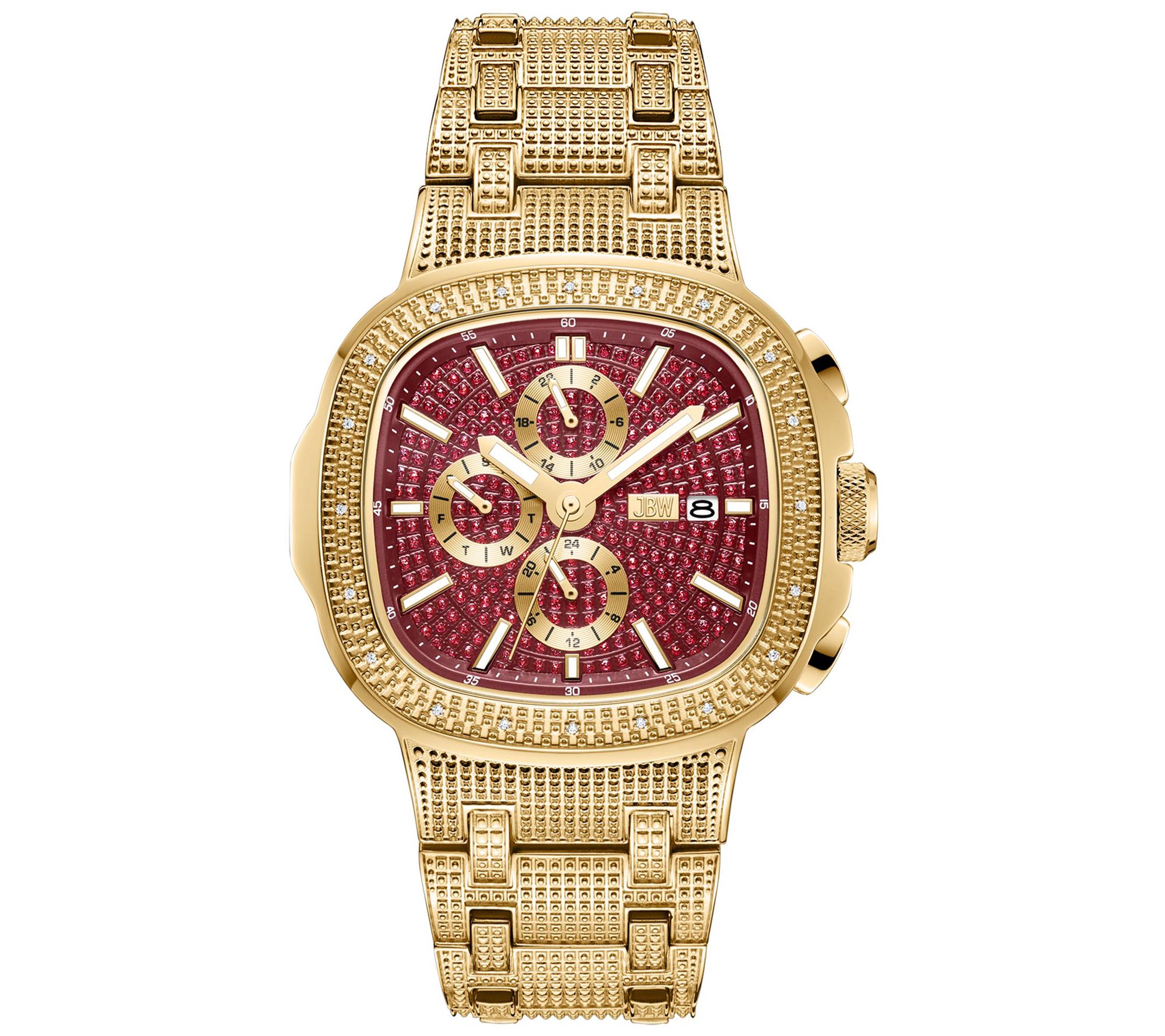JBW Men's Heist 18K Gold Plated Diamond Maroonial Watch
