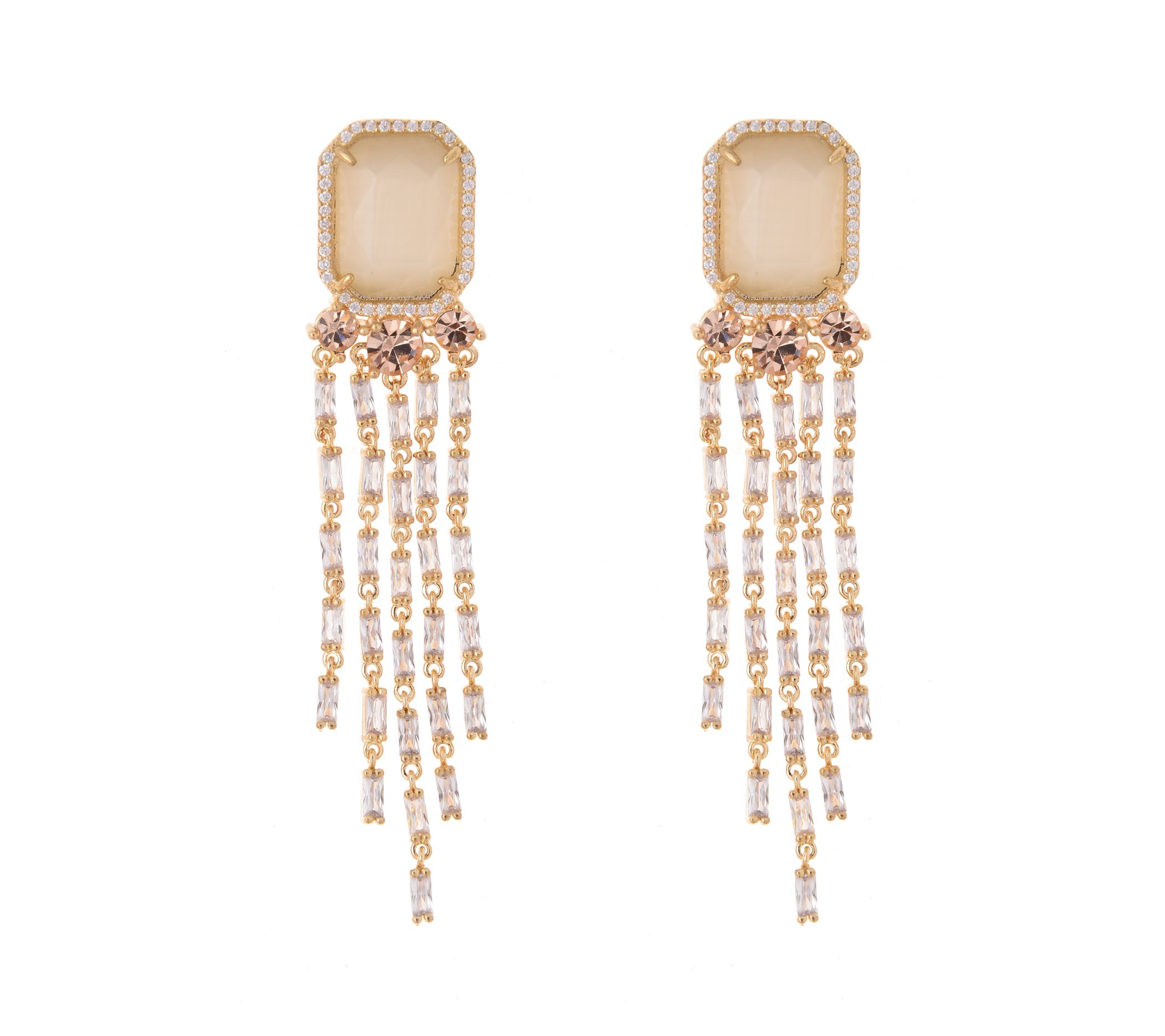 Diamonique x Zaxie Milky Crystal Statement Earrings