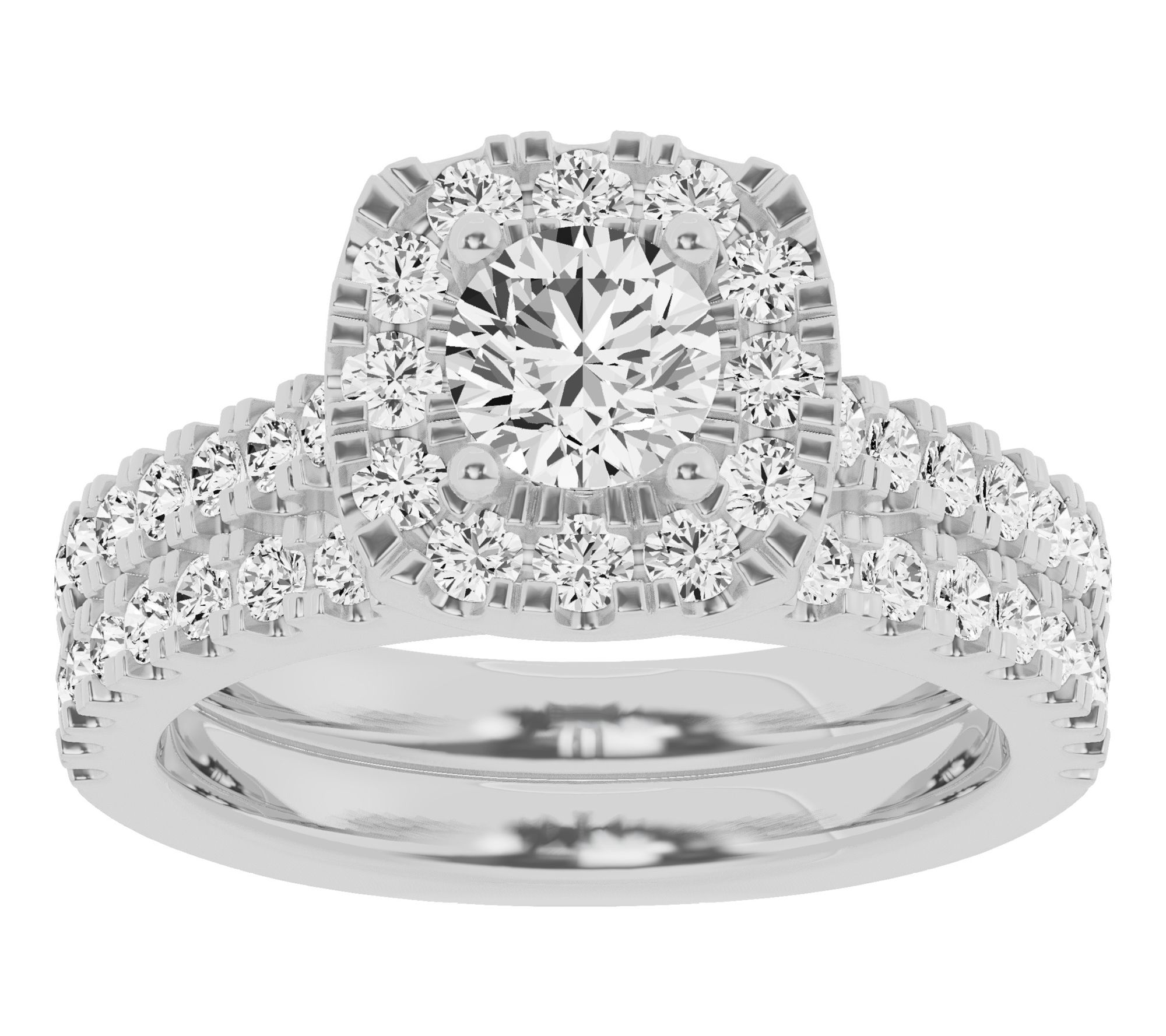 Fire Light 3.00 cttw Lab Grown Diamond Bridal Ring Set, 14K