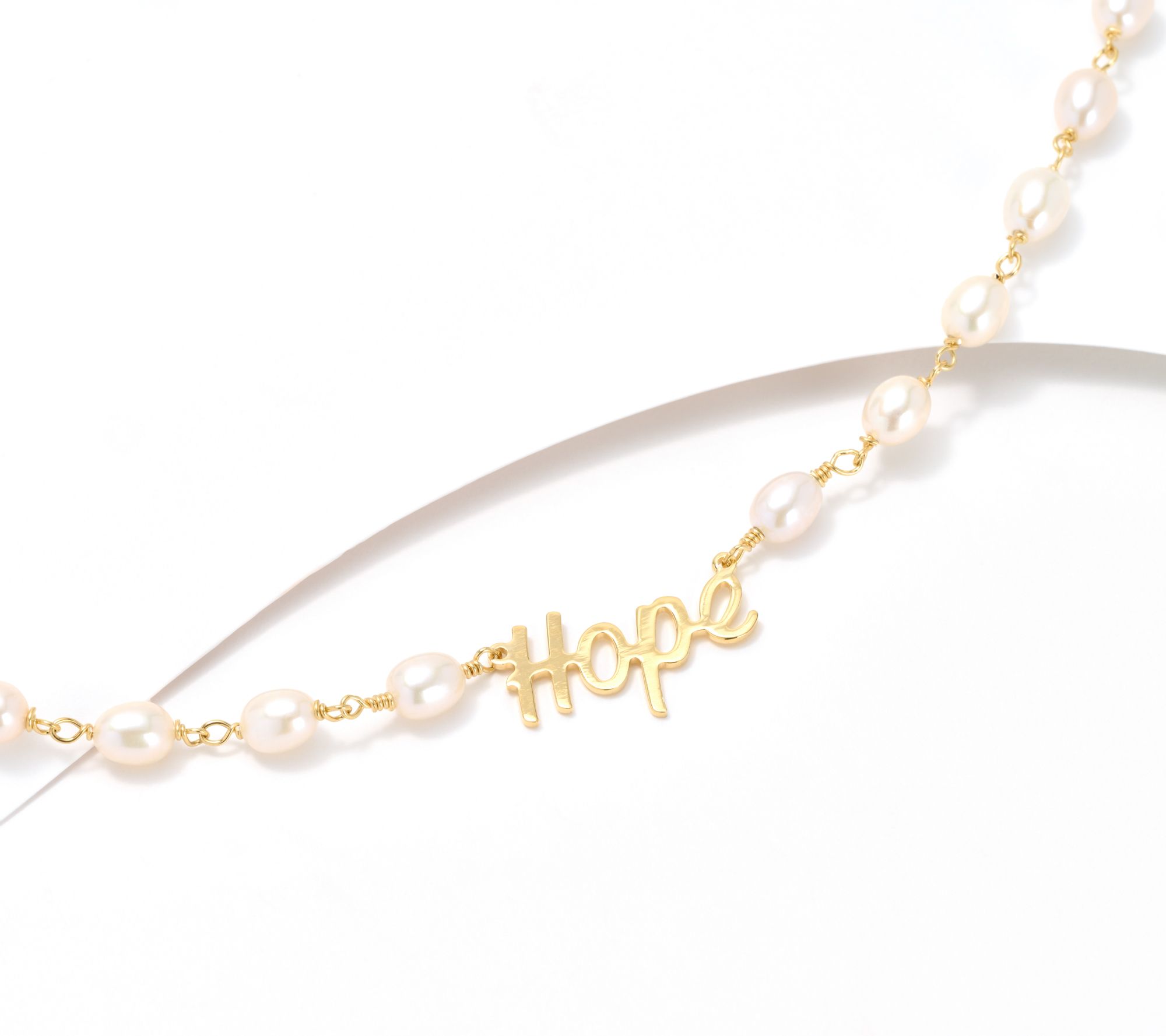 "As Is" Honora Cultured Pearl Inspirational Necklace, 18K Gold Plated