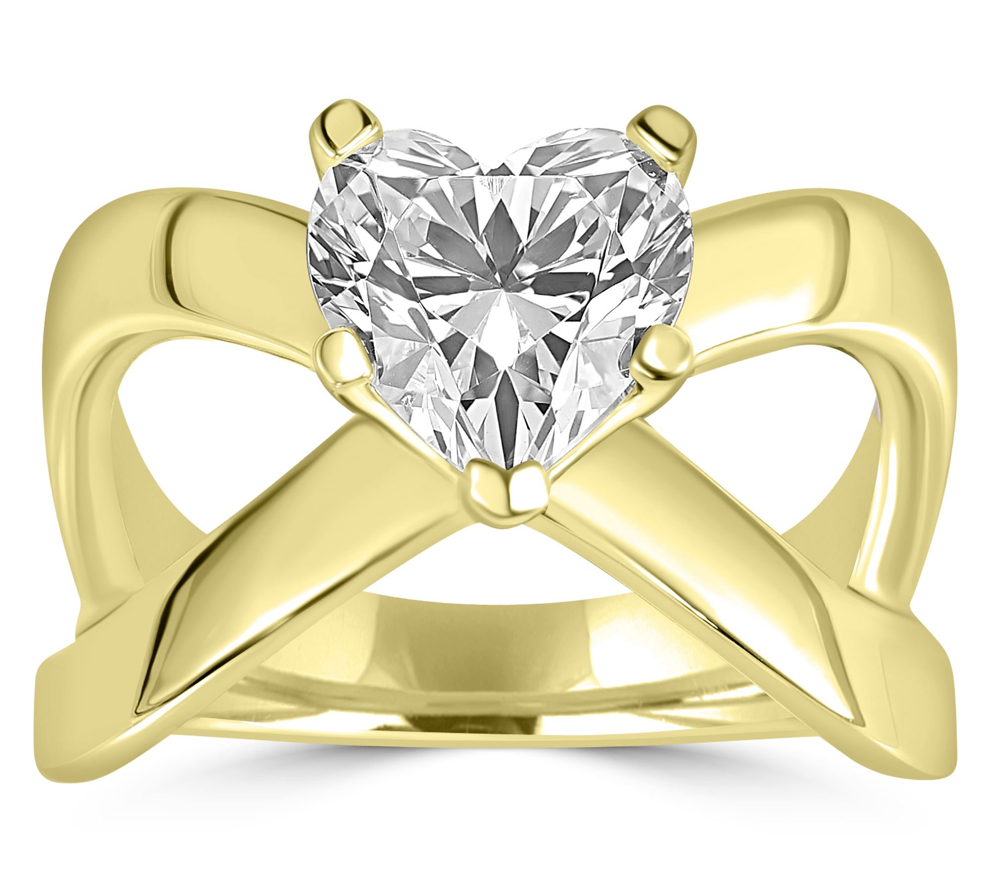 Diamonique x Kathy Levine 2.00 cttw Heart Ring,Sterling