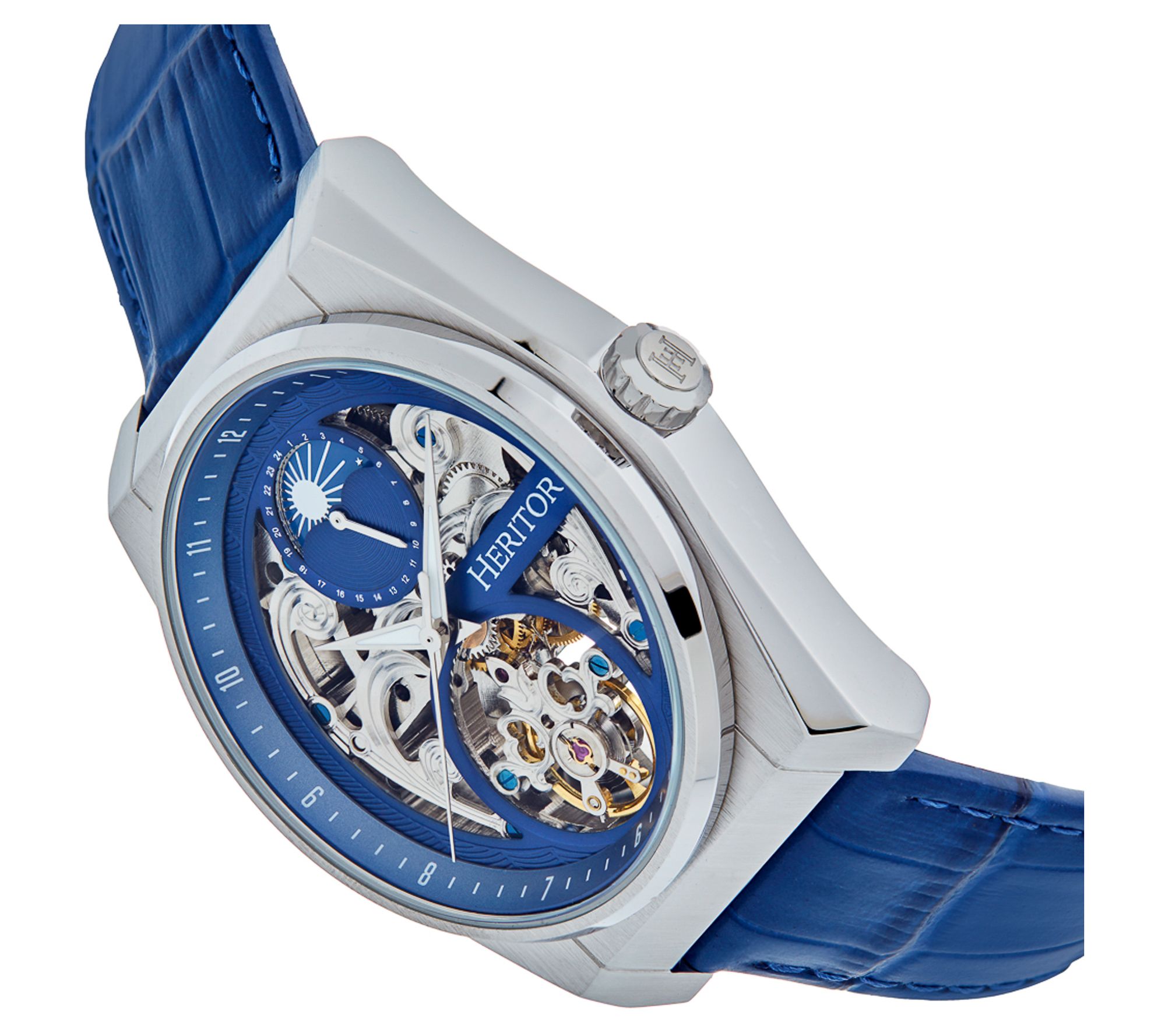 Heritor Automatic Men's Daxton Leather Band Watch - QVC.com
