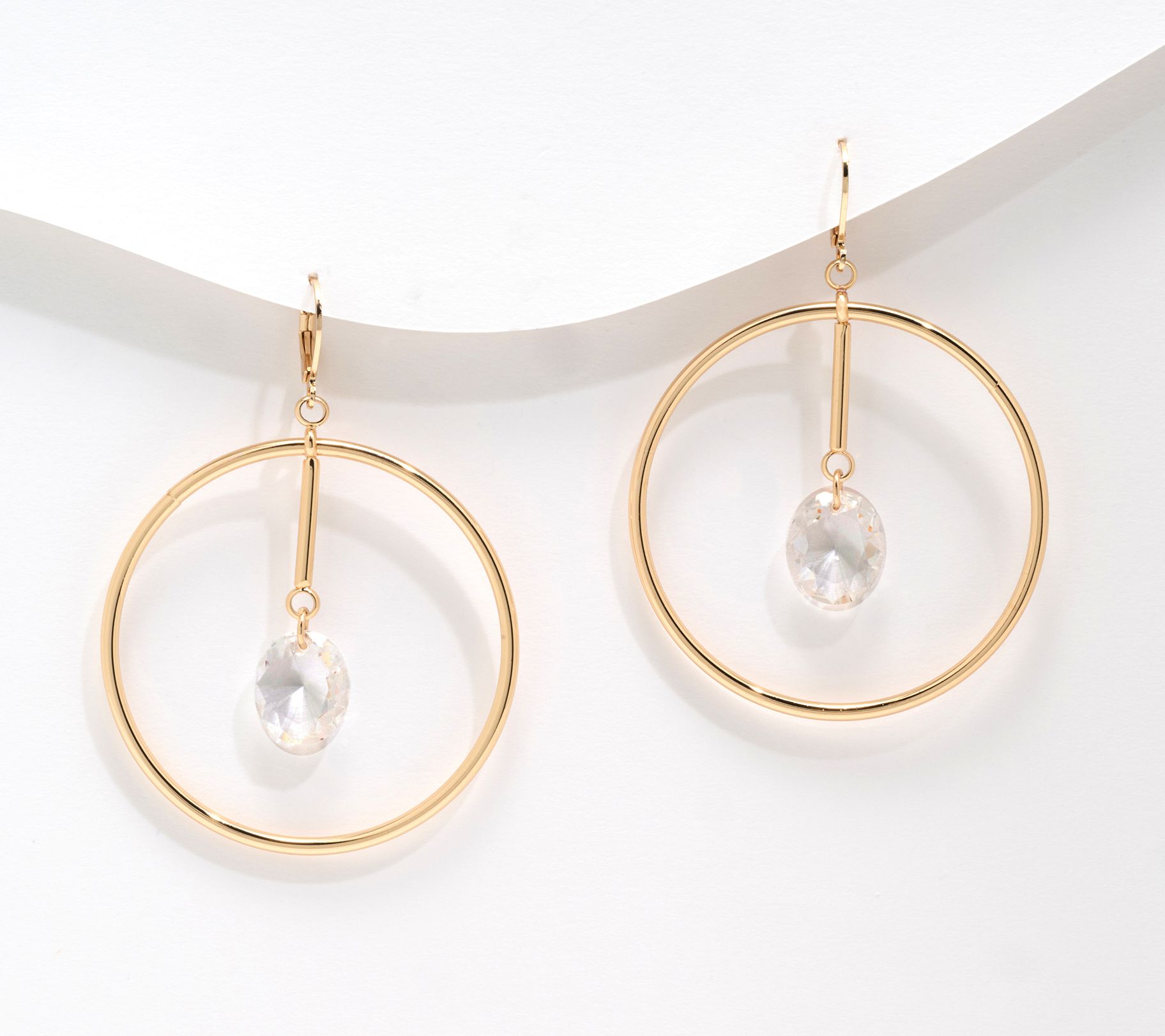 Joan Rivers Hoop with Hanging Crystal