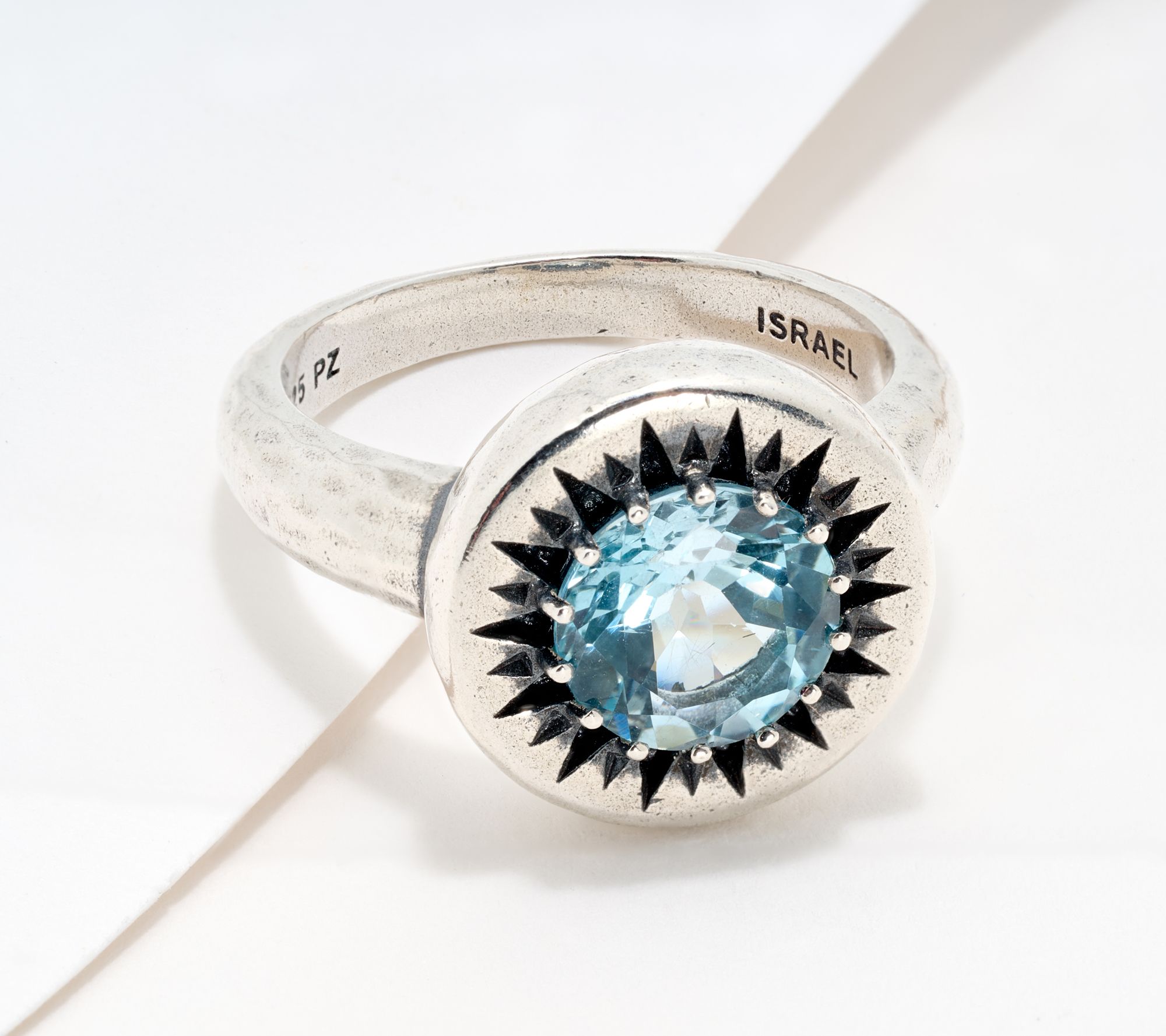 Or Paz Sterling Sunshine Design Gemstone Ring