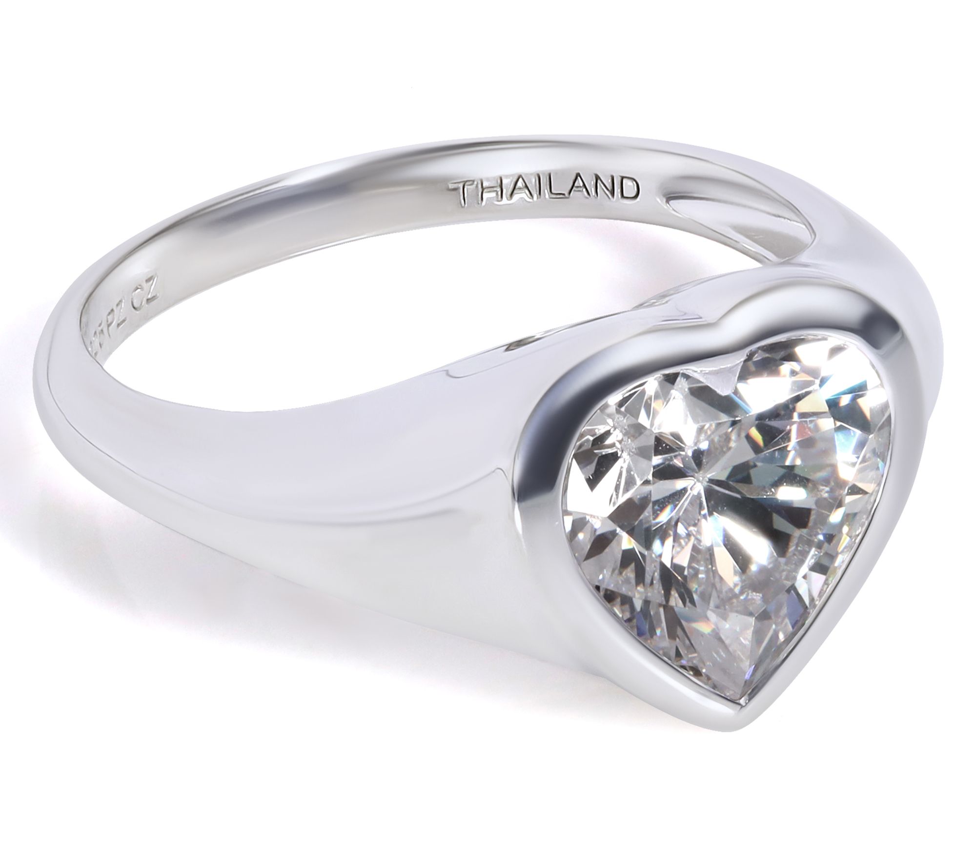 Diamonique 4.55 cttw Heart Ring, Sterling Silver