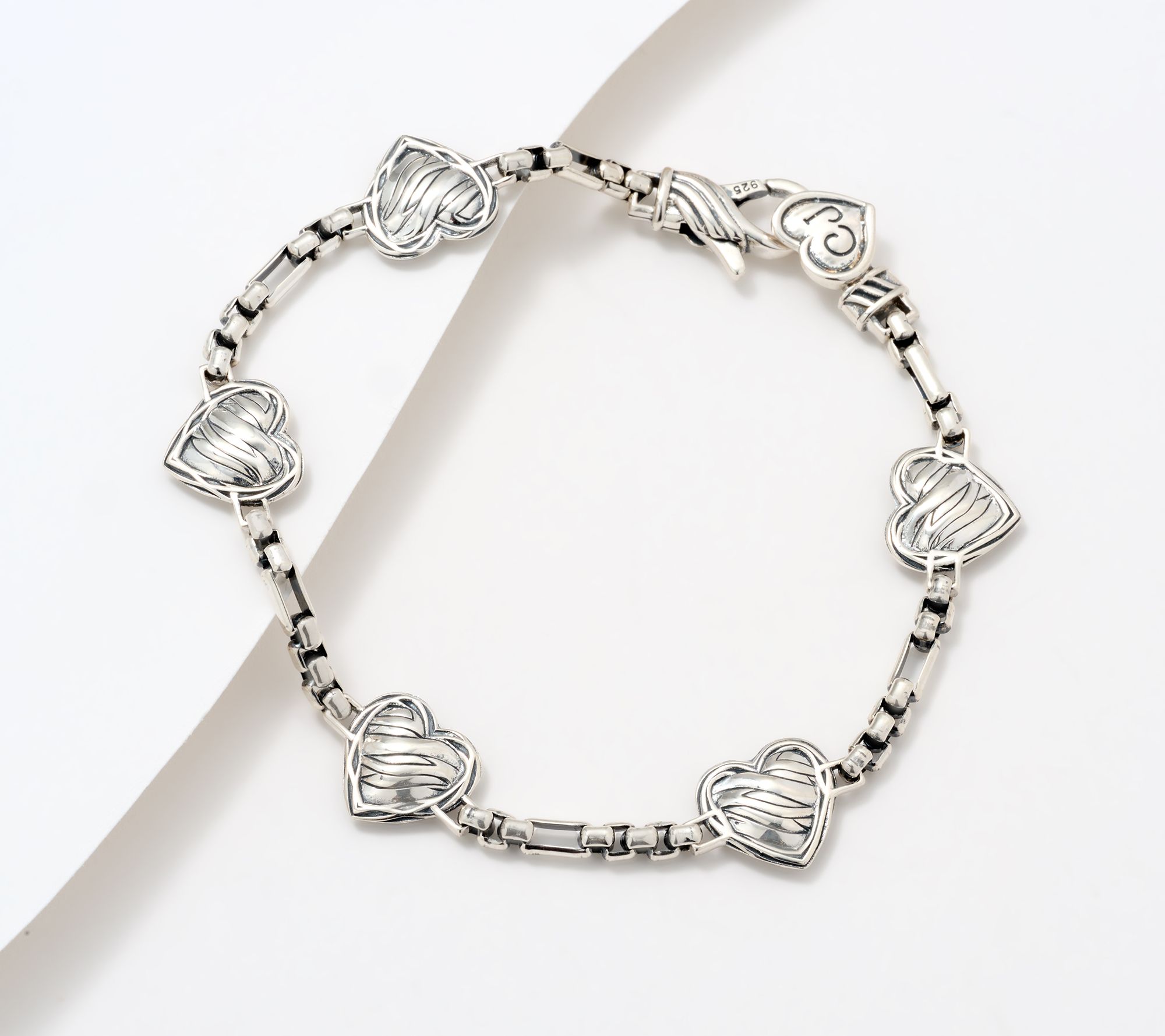 Christian James by Scott Grimes Sterling Silver Ripple Heart Bracelet 00.0g