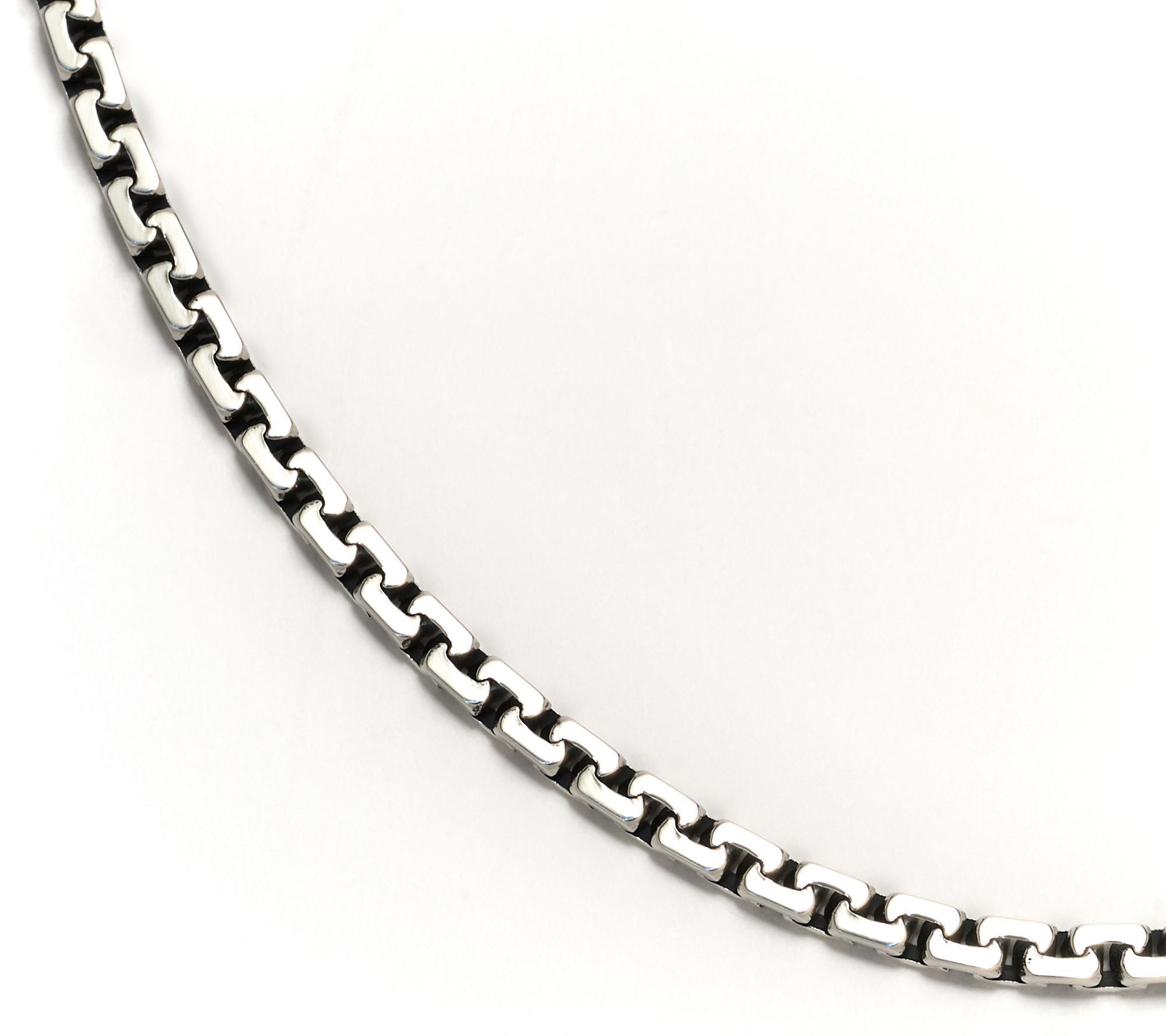 JAI x Alberti Sterling Silver 18" Mirror Cut 4.0mm Box Chain Necklace, 22.5g