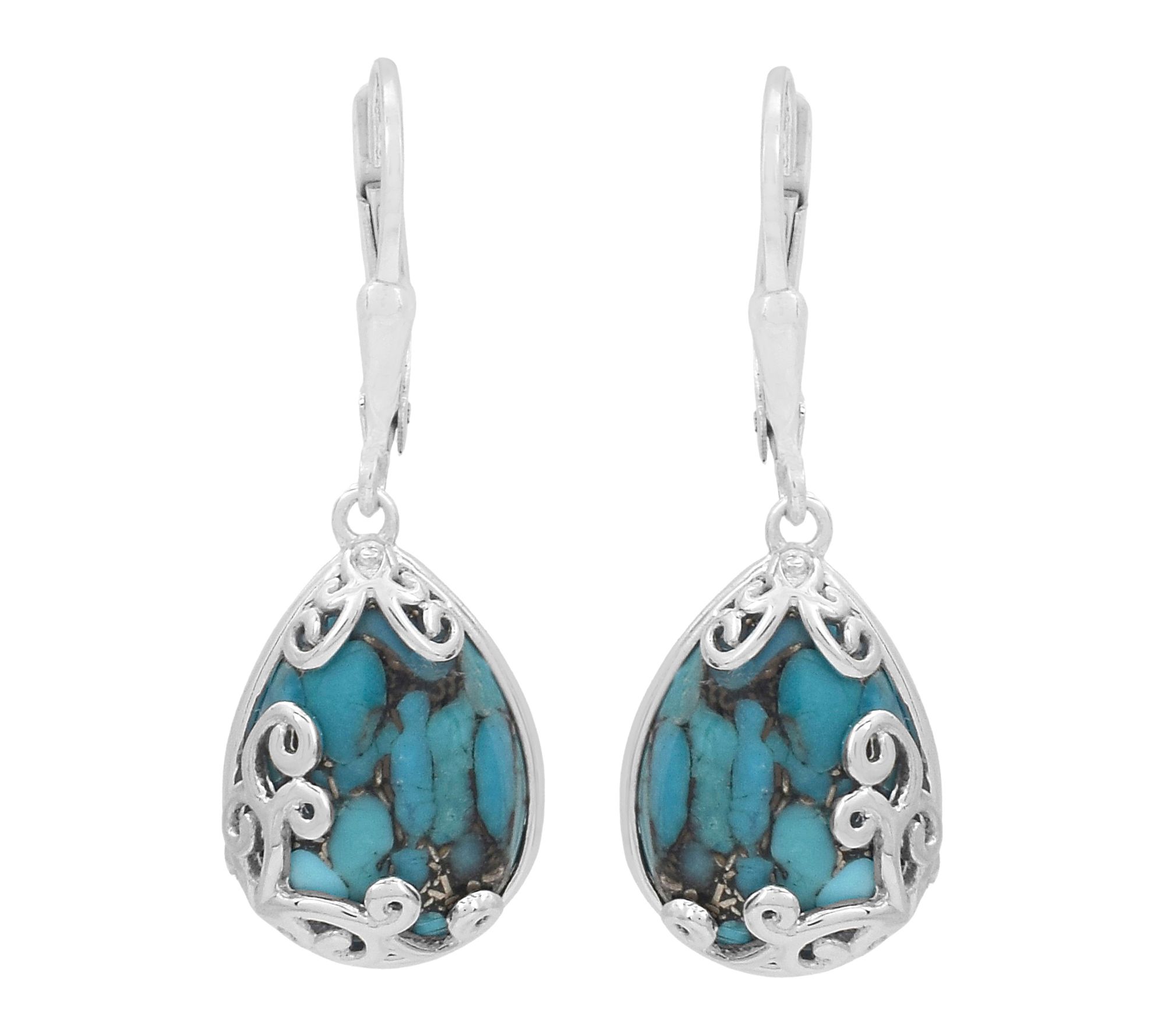 Artisan Crafted Sterling Silver Turquoise Dangle Earrings