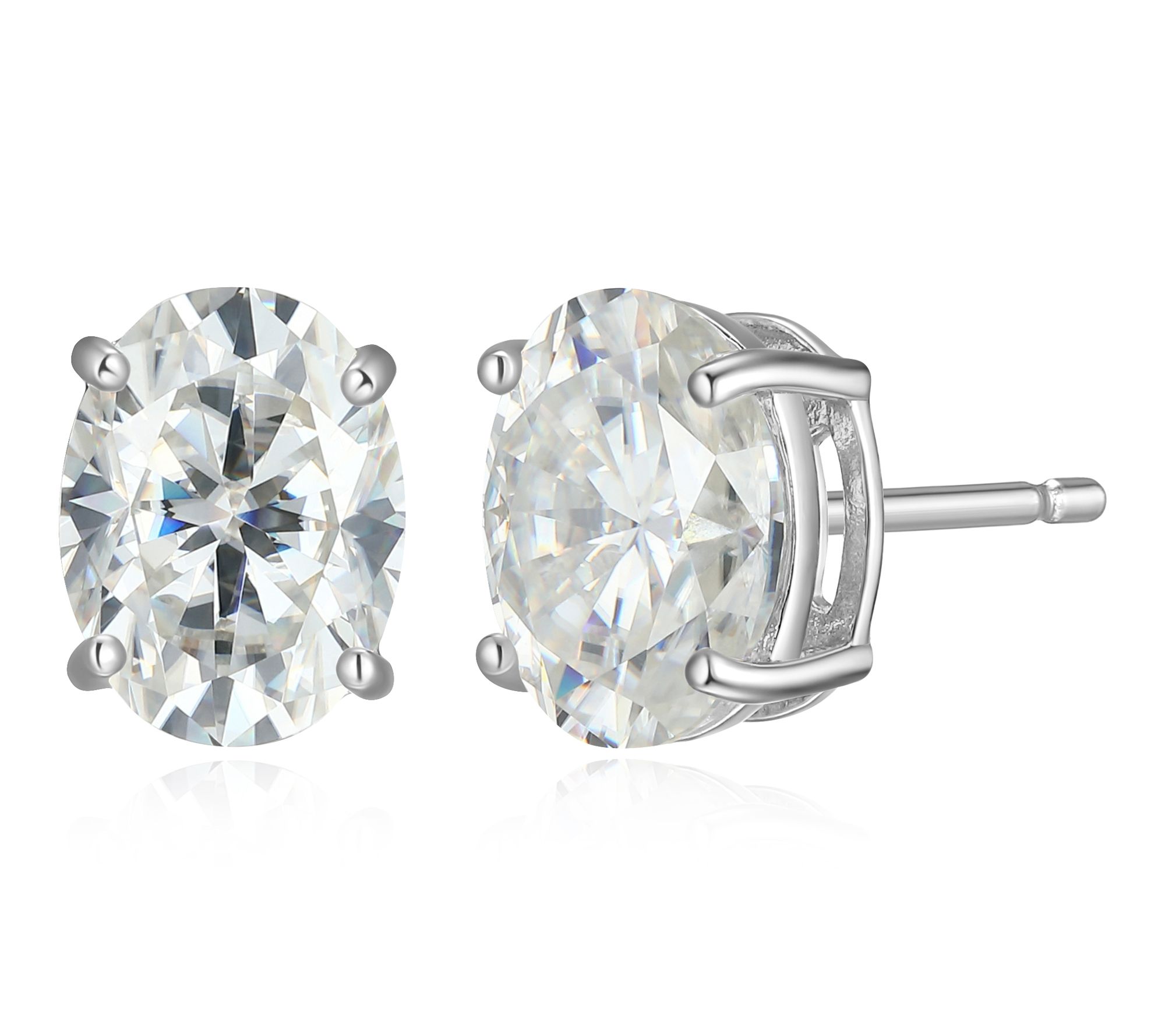 Moissanite 2.65 cttw Oval Cut Stud Earrings, Strling Silver