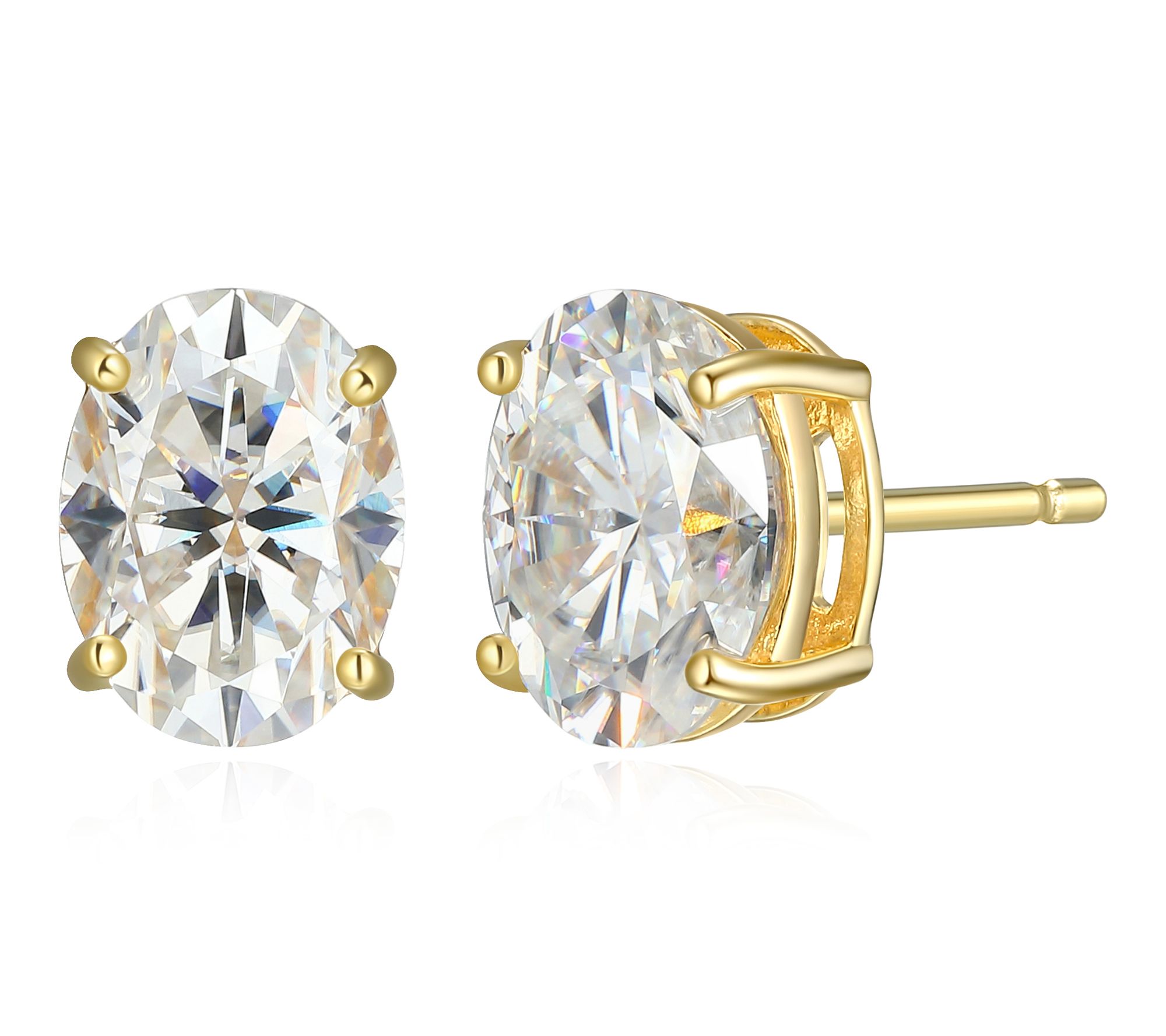Moissanite 2.65 cttw Oval Cut Stud Earrings, Strling Silver