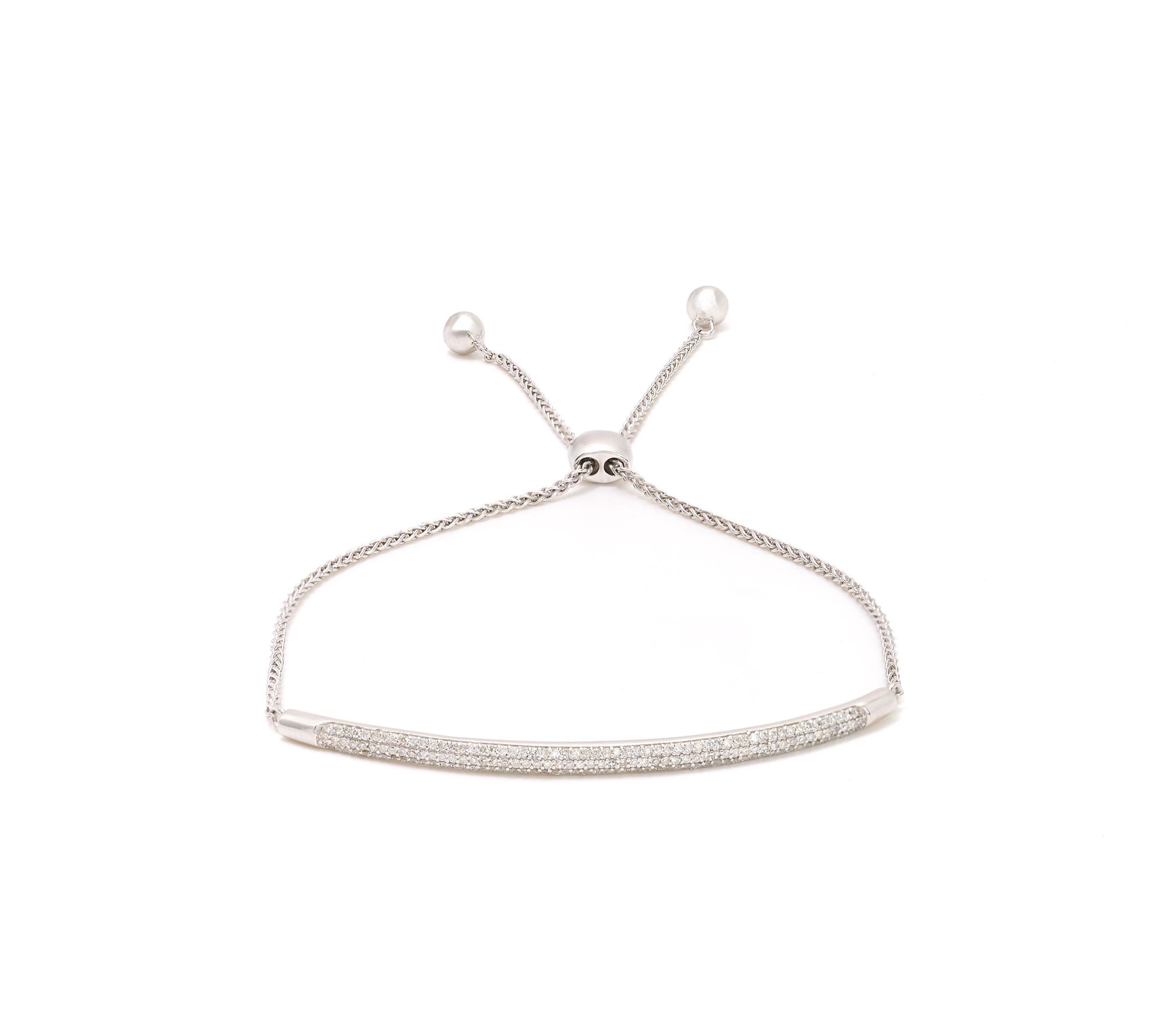 Affinity Diamonds 0.4 cttw Pave Bolo Bracelet, Sterling