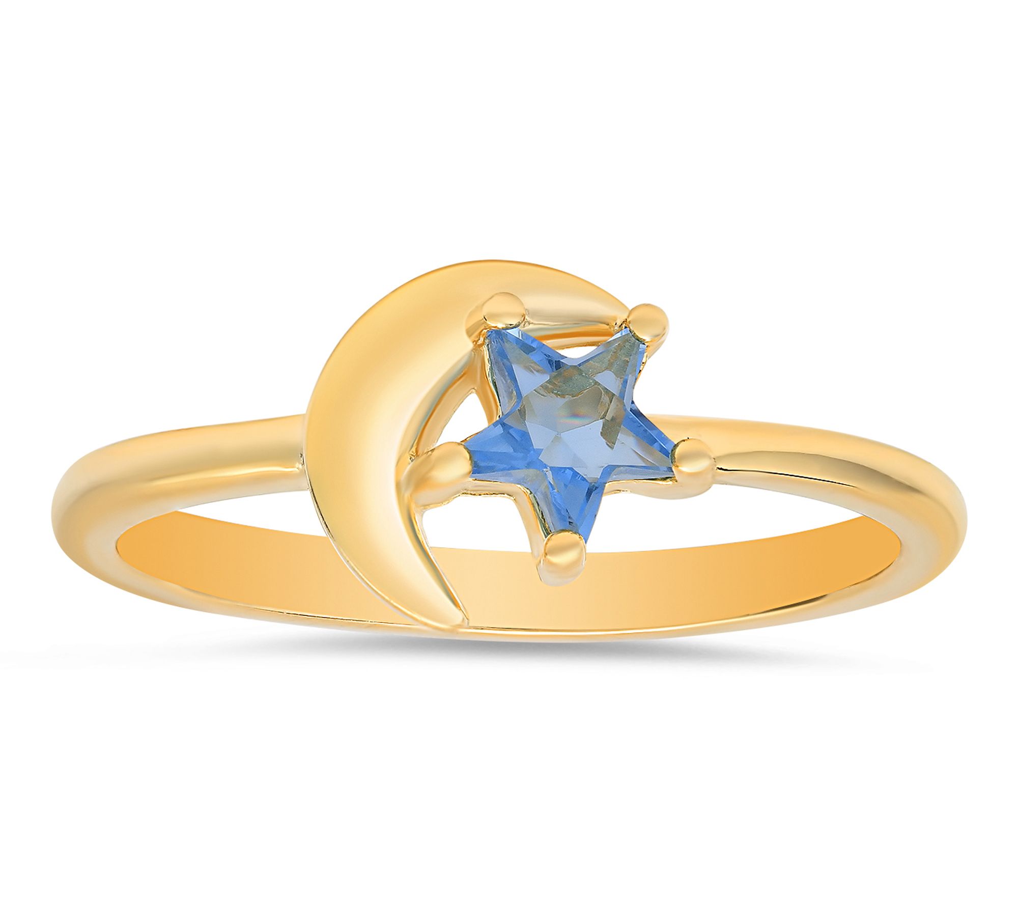 Diamonique Celestial Moon & Star Ring, SterlingSilver
