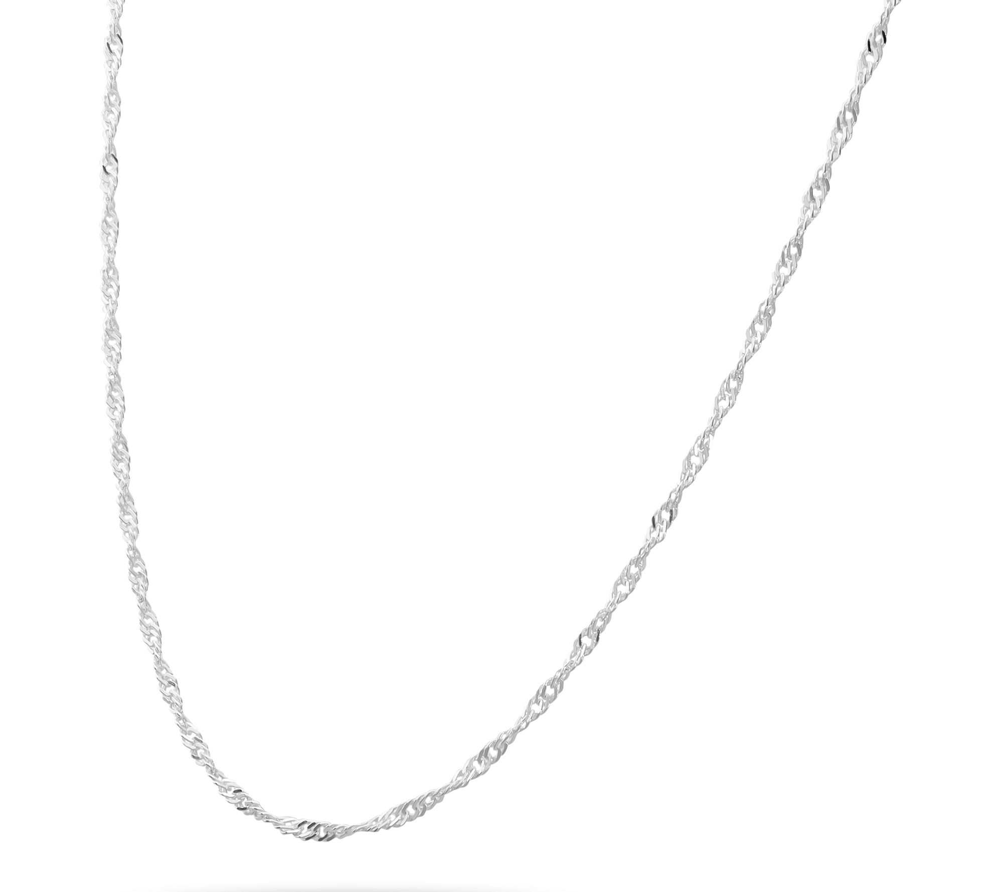 Ultrafine 950 Silver Singapore Chain 24" Necklace