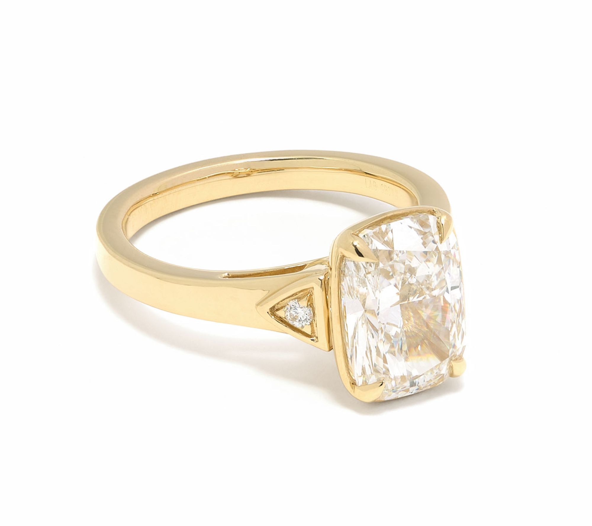 "As Is" Fire Light Lab Grown Diamond 3 cttw Elongated Cushion Ring