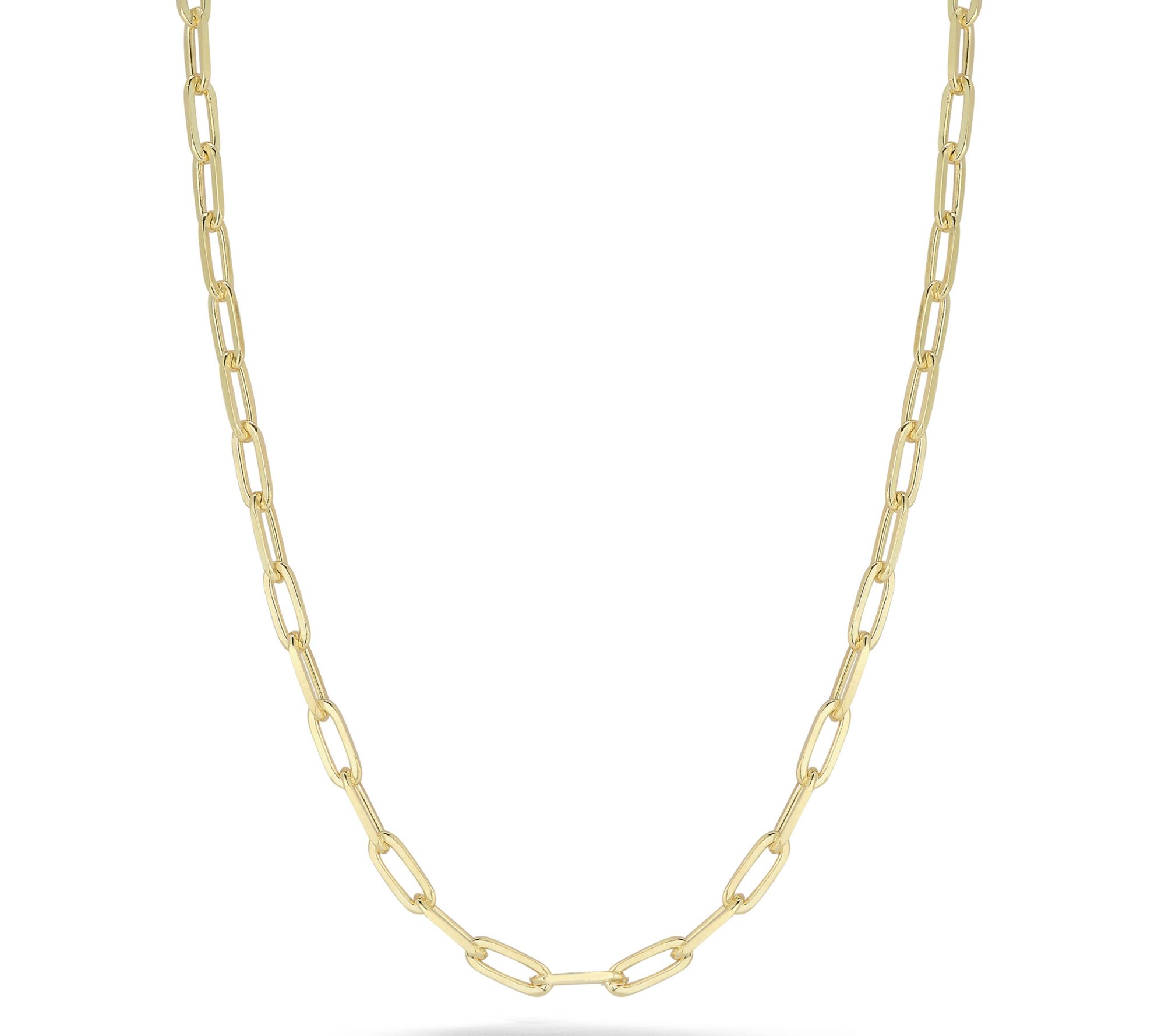Italian Silver 20" Paperclip Chain Necklace, Sterling