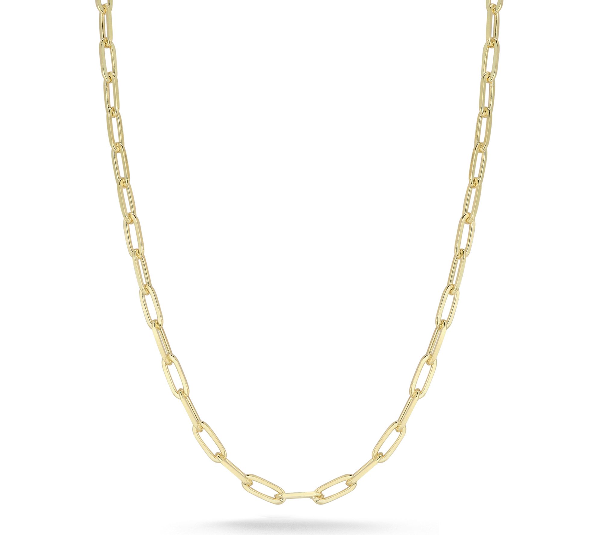 Italian Silver 20" Paperclip Chain Necklace, Sterling