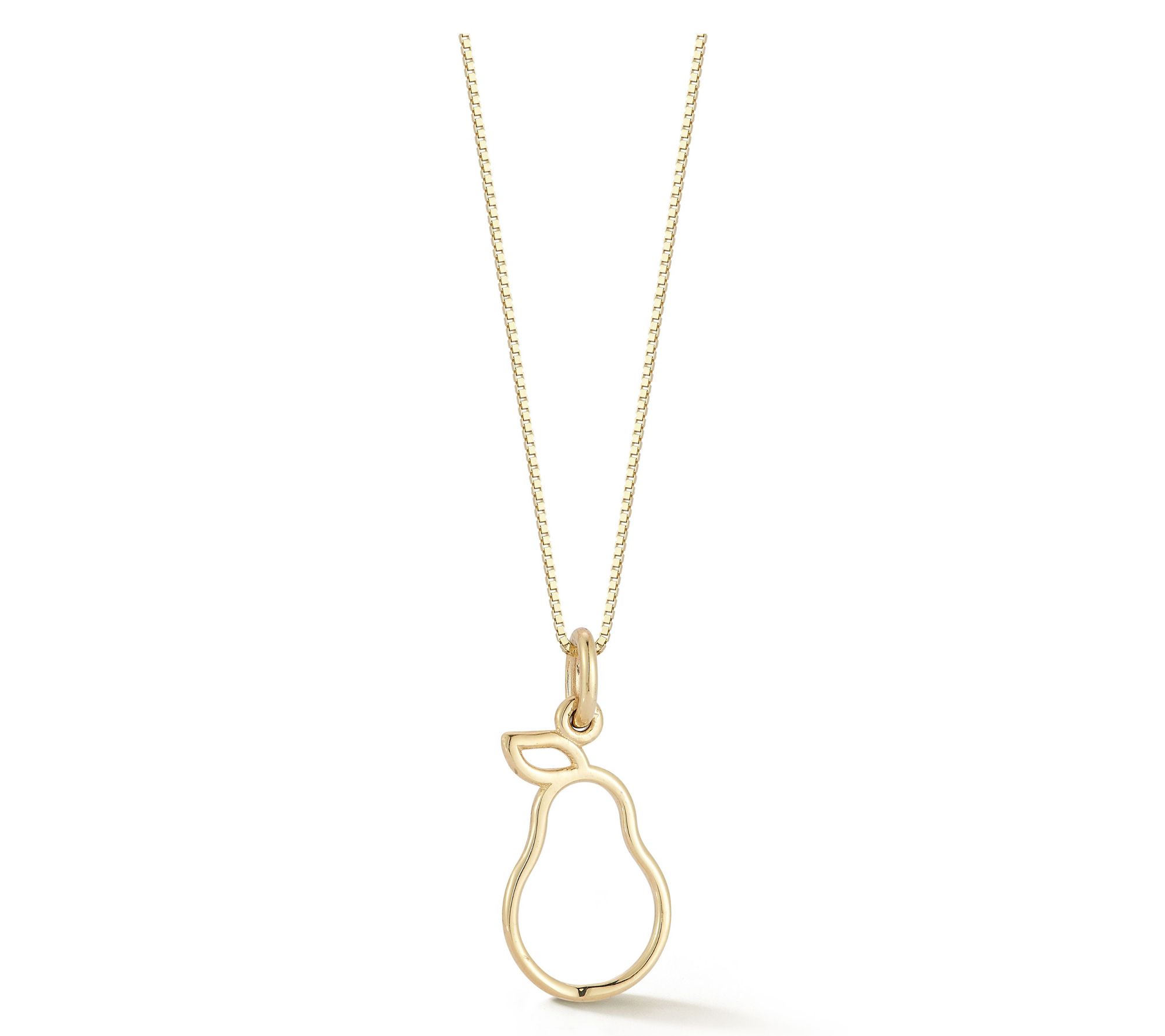 Italian Gold Pear Pendant w/ Chain, 14K