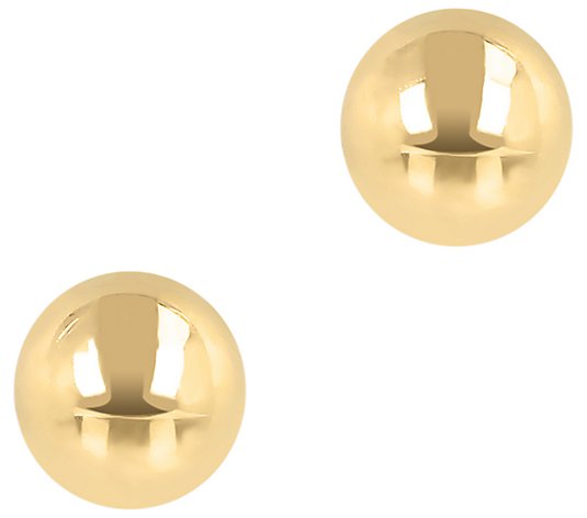 Italian Gold 4MM Ball Stud Earrings, 10K