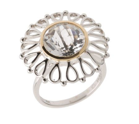 Elizabeth Showers Sterling/18K 3.25 ct White Quartz Ring - QVC.com