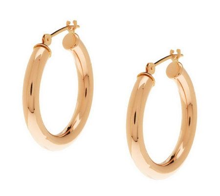 EternaGold Classic Polished Hoop Earrings 14K Gold - Page 1 — QVC.com