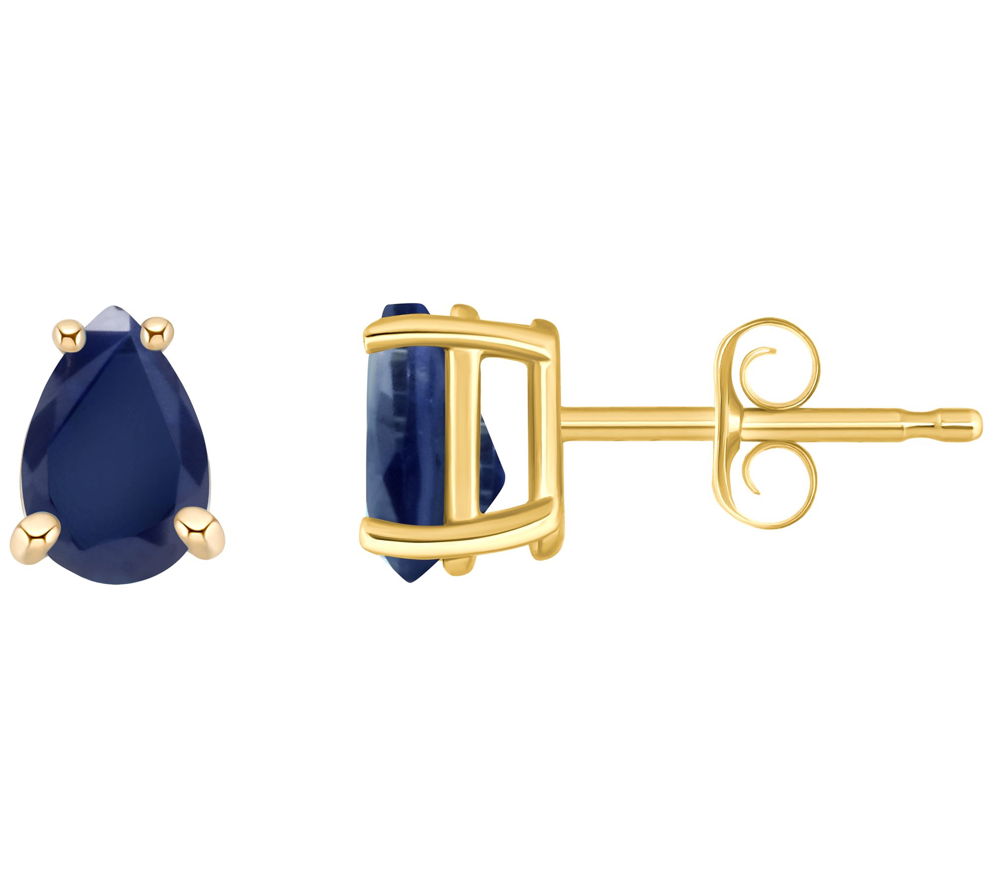 14K Gold Pear-Cut 1.00 cttw Sapphire Stud Earrings