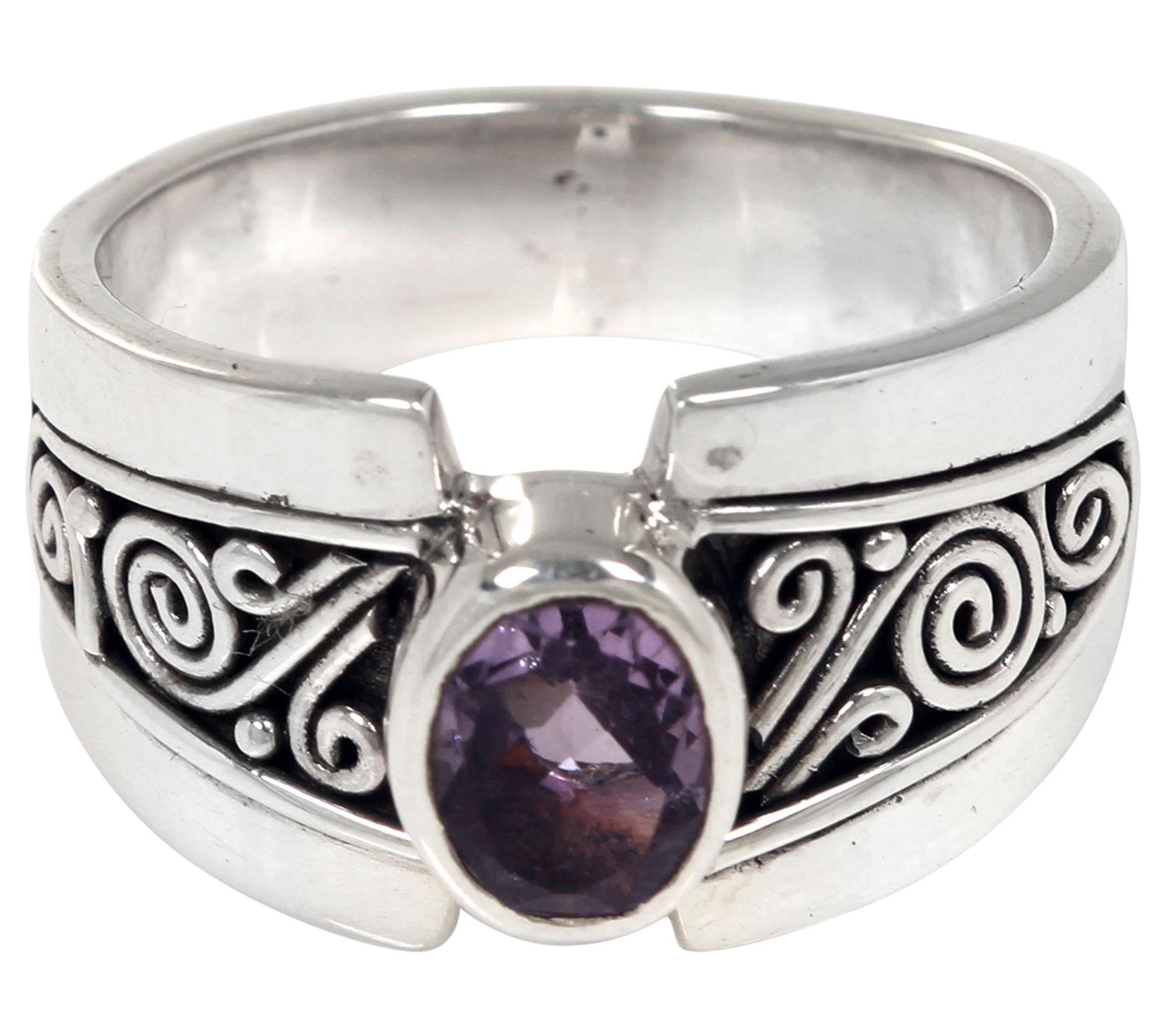 Novica Artisan Crafted Sterlin g Amethyst Ring