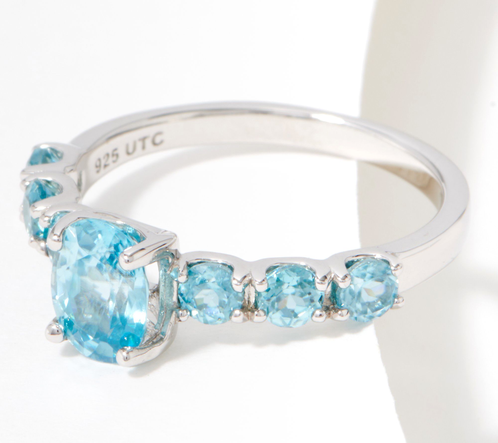 Generation Gems Exotic Oval Cut 7-Stone Ring Sterling Silver
