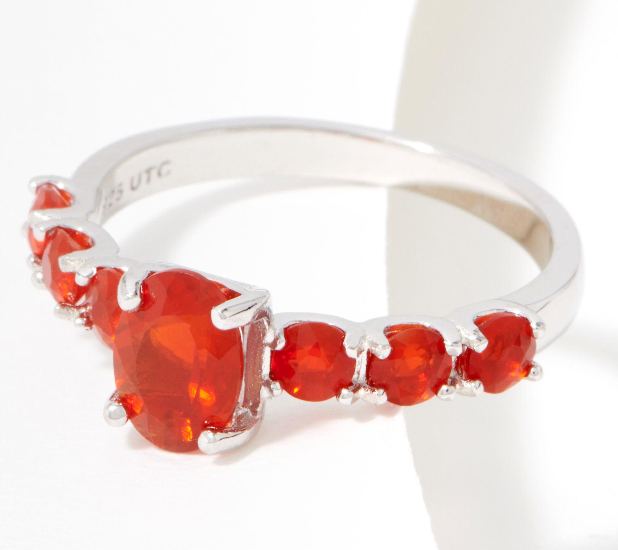 (QVC) Generation Gems Exotic Oval Cut 7-Stone Ring Sterling Silver ...