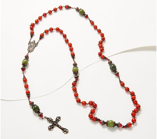 Connemara Marble Cardinal Antiqued Finished Rosary