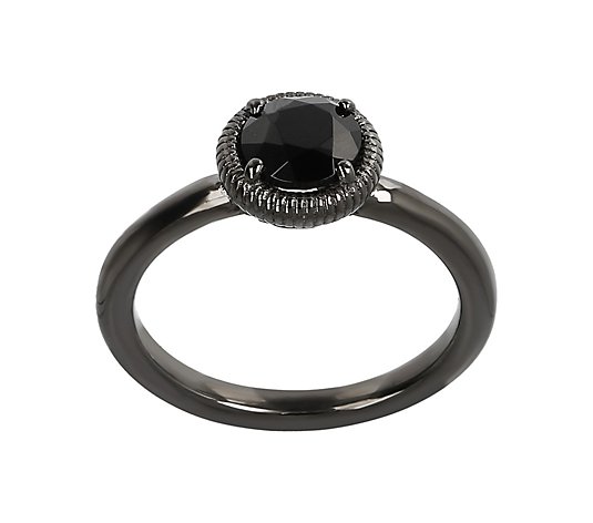 Mistero 0.95 ct Solitaire Black Spinel Ring, St erling