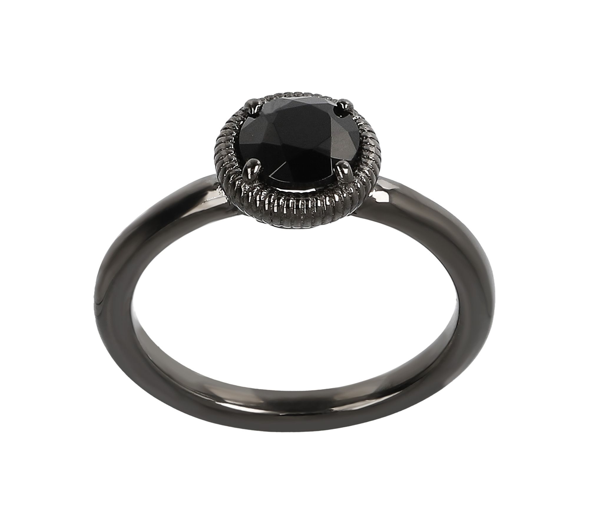 Mistero 0.95 ct Solitaire Black Spinel Ring, St erling