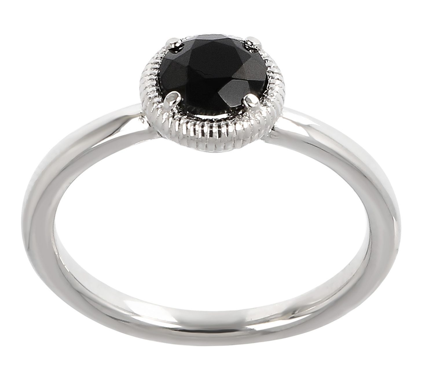 Mistero 0.95 ct Solitaire Blac k Spinel Ring, Sterling