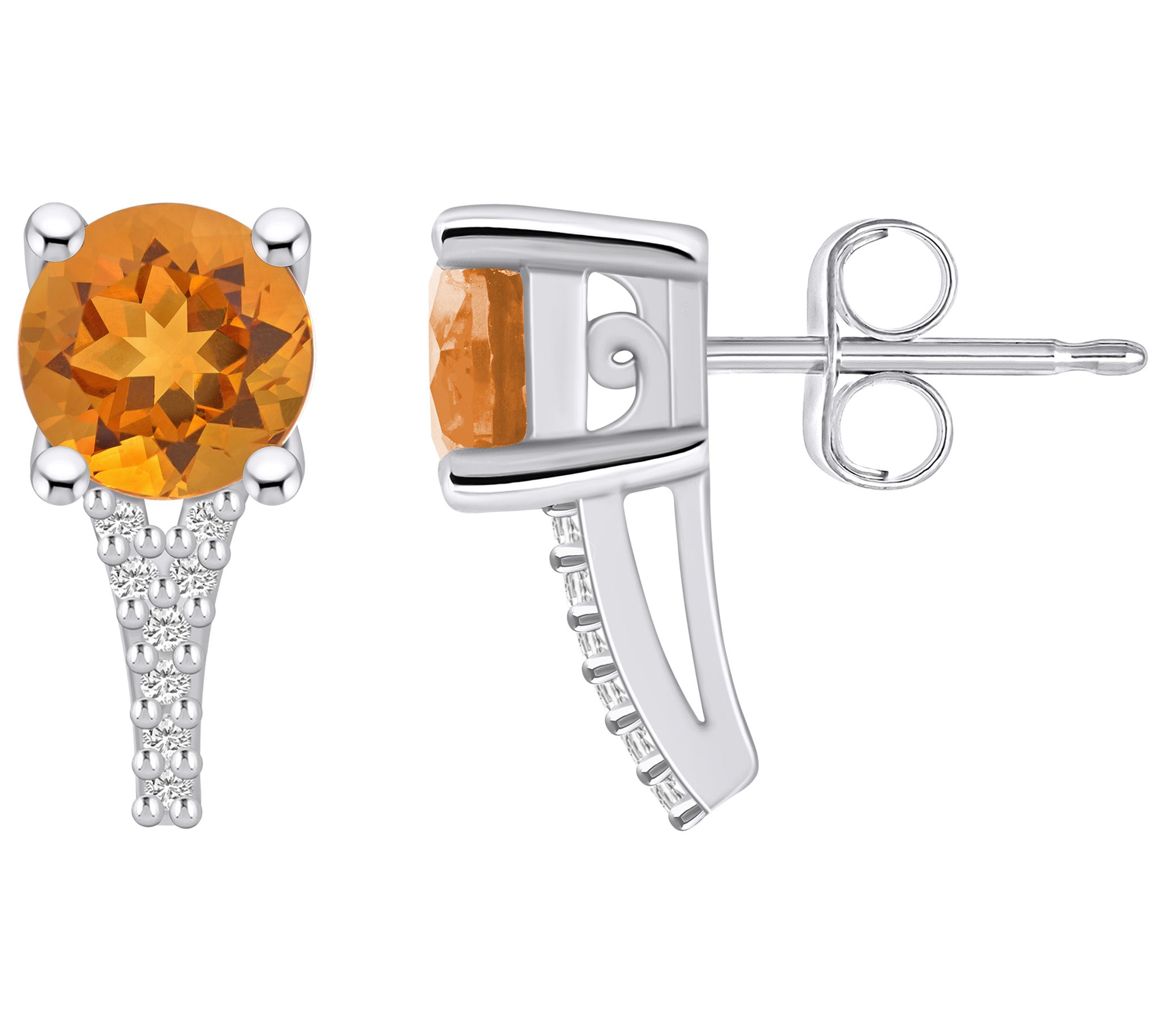 Affinity Gems Gemstone & Diamond Earrings, 14K White Gold