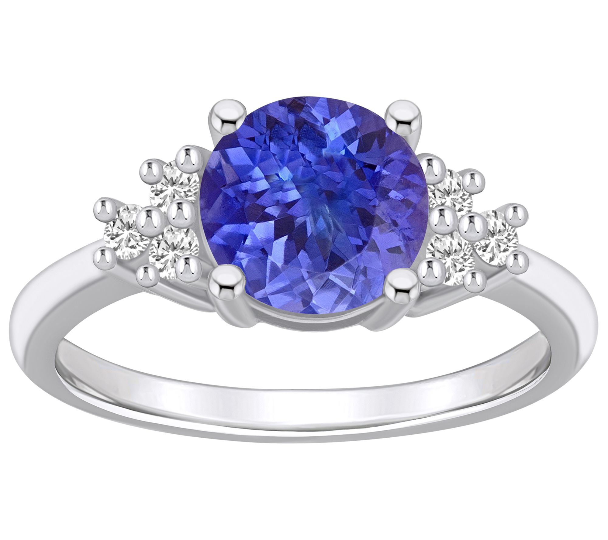 Affinity Gems Round Tanzanite & Diamond Ring, 14K Gold