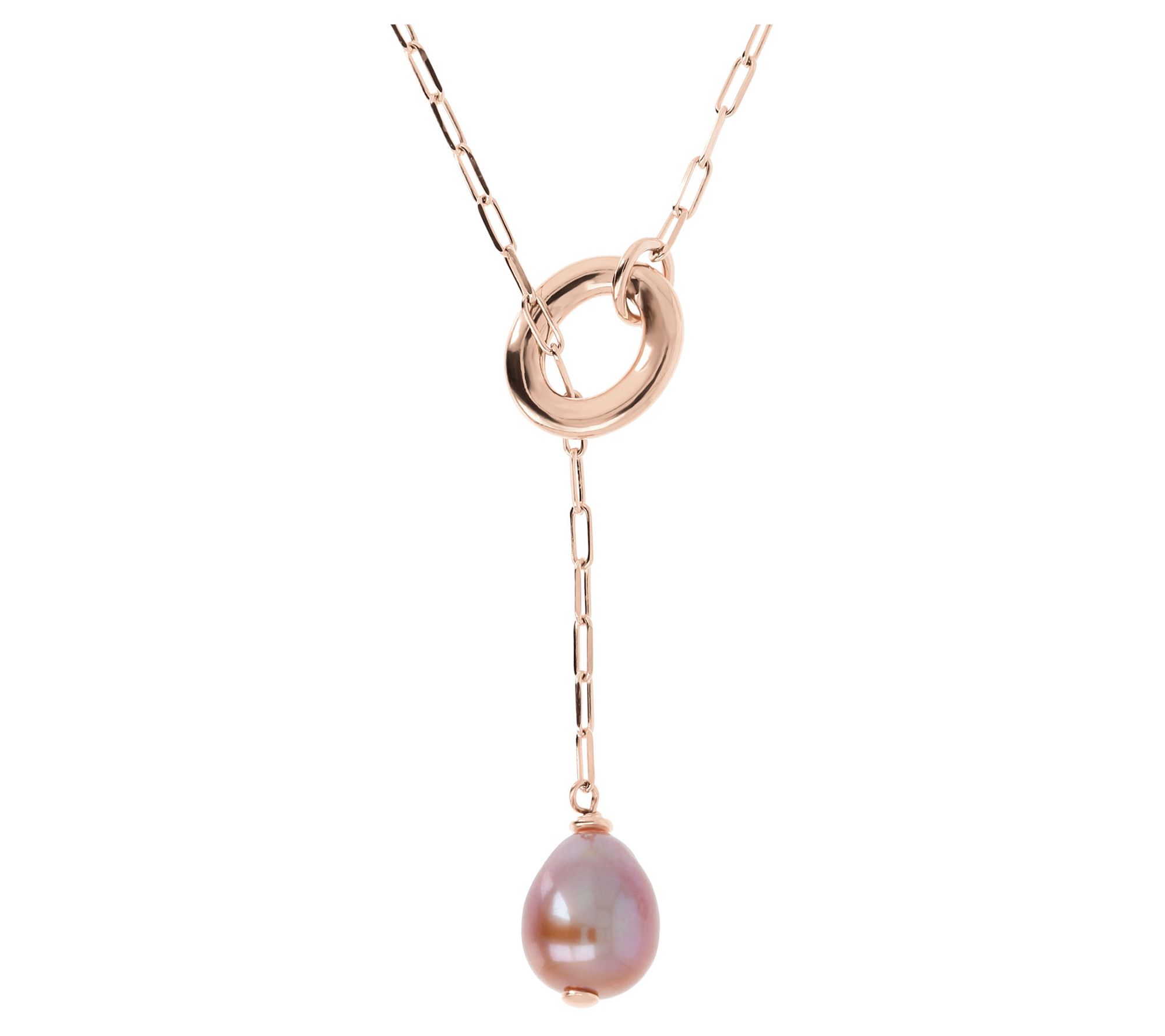Honora Sterling Silver Cultured Ming Pearl Y-Necklace - QVC.com