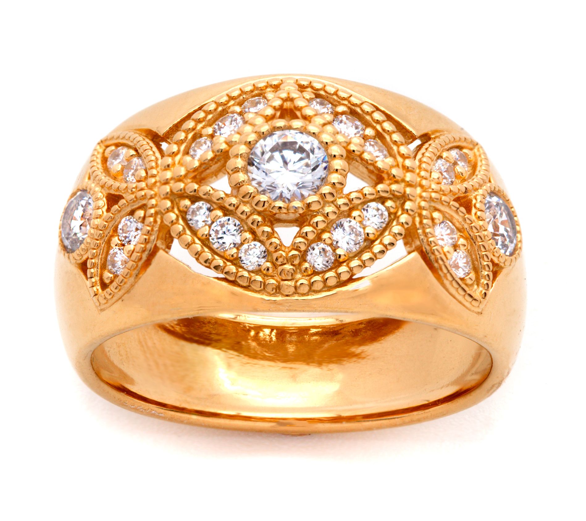 Diamonique 1.25 cttw Pave Cocktail Ring, Sterling Silver