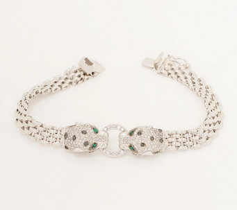 Effy Panther Diamond & Emerald Bracelet, 14K
