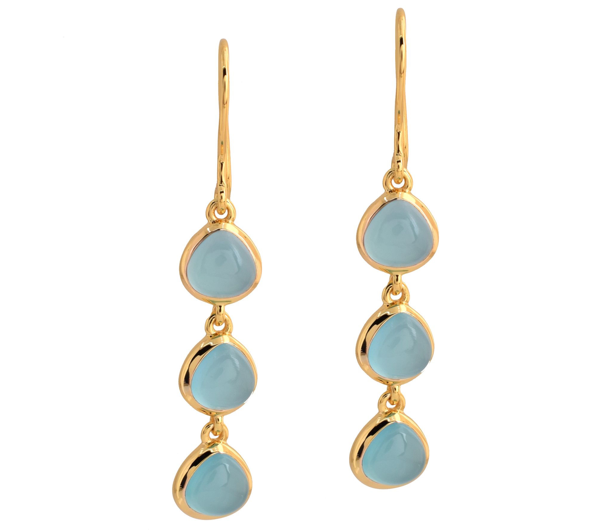 Affinity Gems Blue Chalcedony Dangle Earrings, Sterling